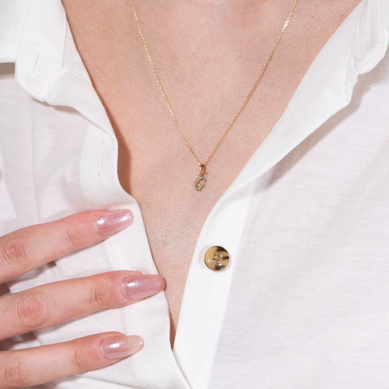14K Yellow Gold Cursive Diamond Initial Necklace - Personalized Name Pendant for Women, Gift for Her, Birthday, Anniversary, Valentine's Day Jewelry