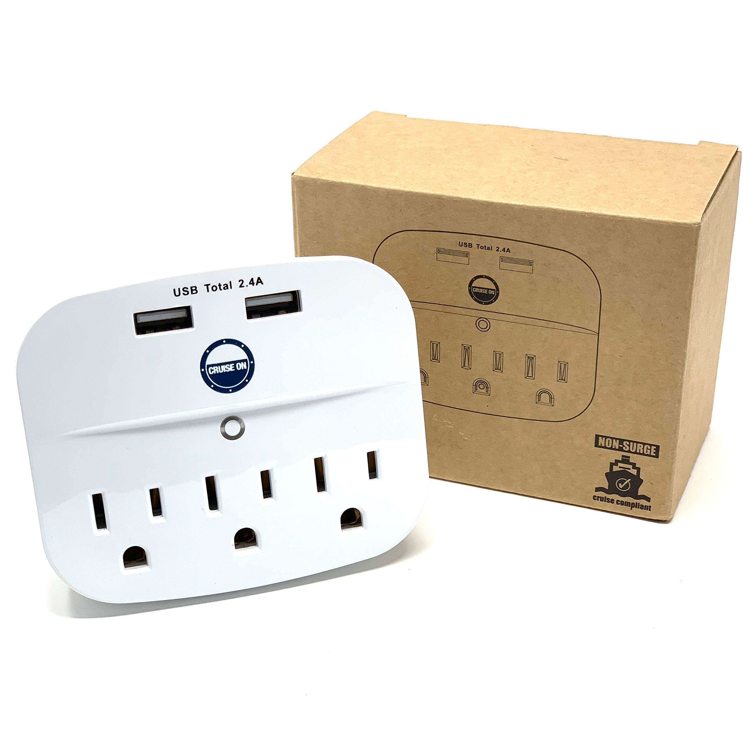 Cruise Power Strip with USB Ports & Royal Caribbean Luggage Tag Holders - Waterproof Travel Essentials Kit for Cruise Vacations, Hotels & Road Trips