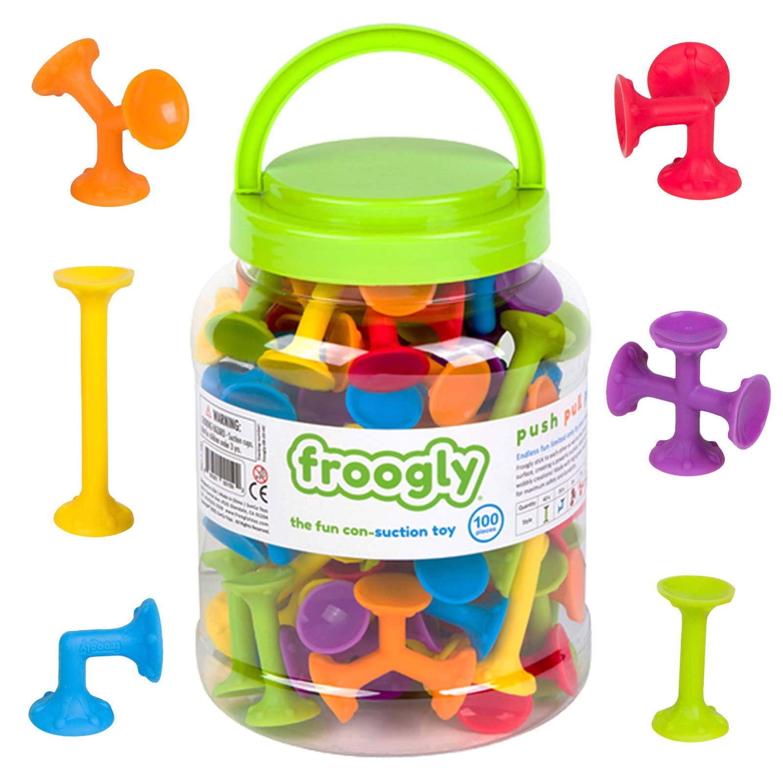 Froogly 100-Piece Suction Cup Building Toys Set - Montessori Educational Bath & Shower Toys for Kids Ages 3-6, Toddler Construction Play Set for Daycare, Travel & Sensory Development (Boys & Girls) - Perfect for Bathtime Fun, Classroom Learning & On-the-Go Entertainment