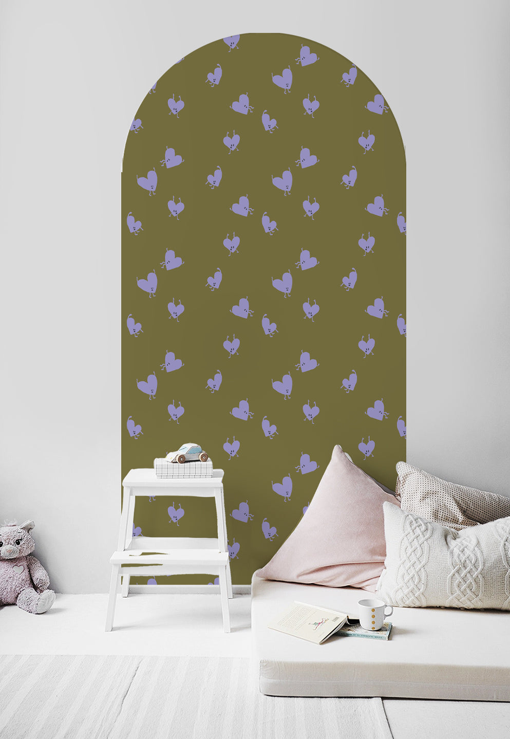 Peel and Stick Arch Wallpaper Decal - Love Drop Design | Self-Adhesive Wall Stickers for Bedroom, Nursery & Home Decor | Easy to Apply & Remove