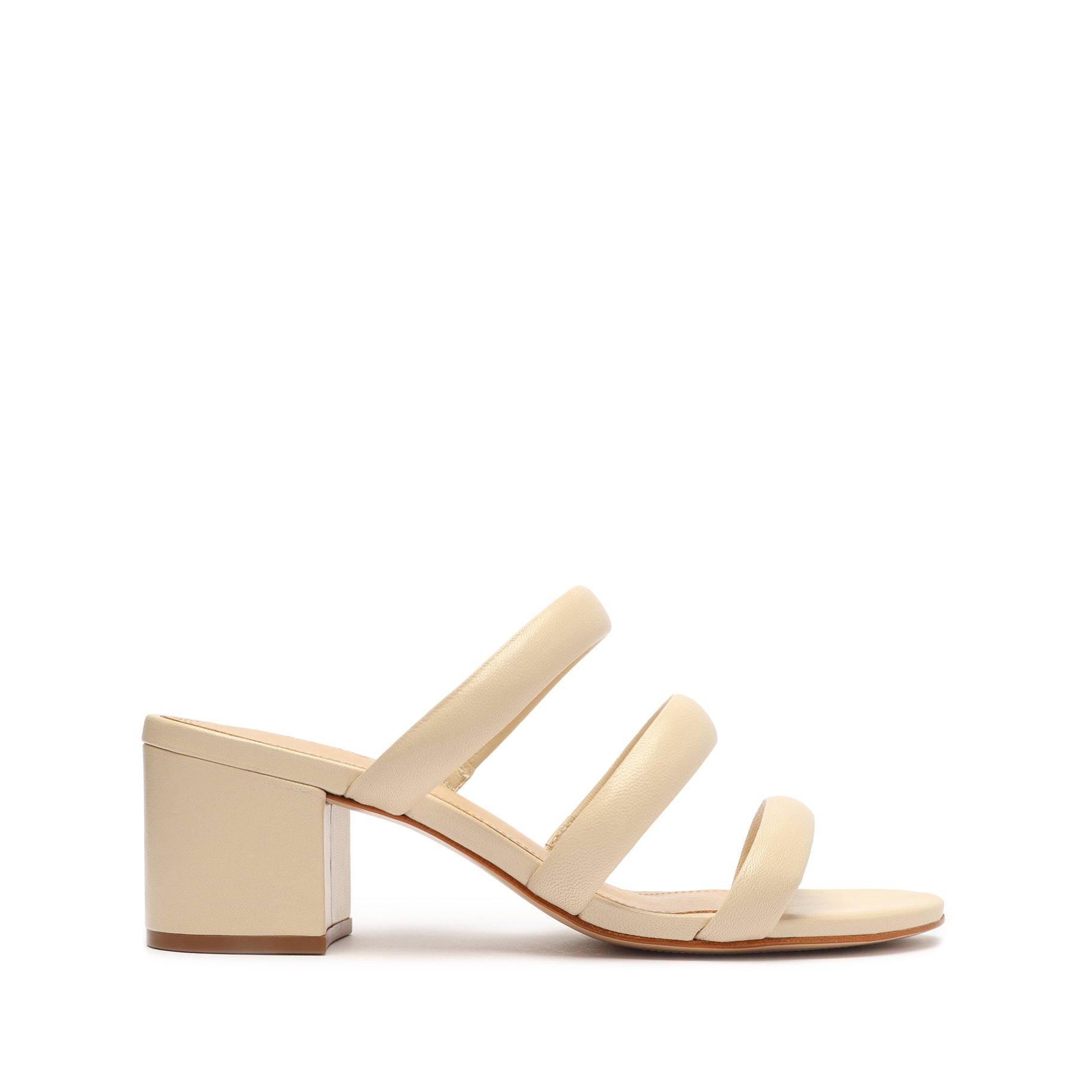 Olly Mid Block Nappa Leather Sandals for Women - Comfortable Summer Slide Sandals with Cushioned Footbed | Perfect for Beach, Vacation & Casual Outings