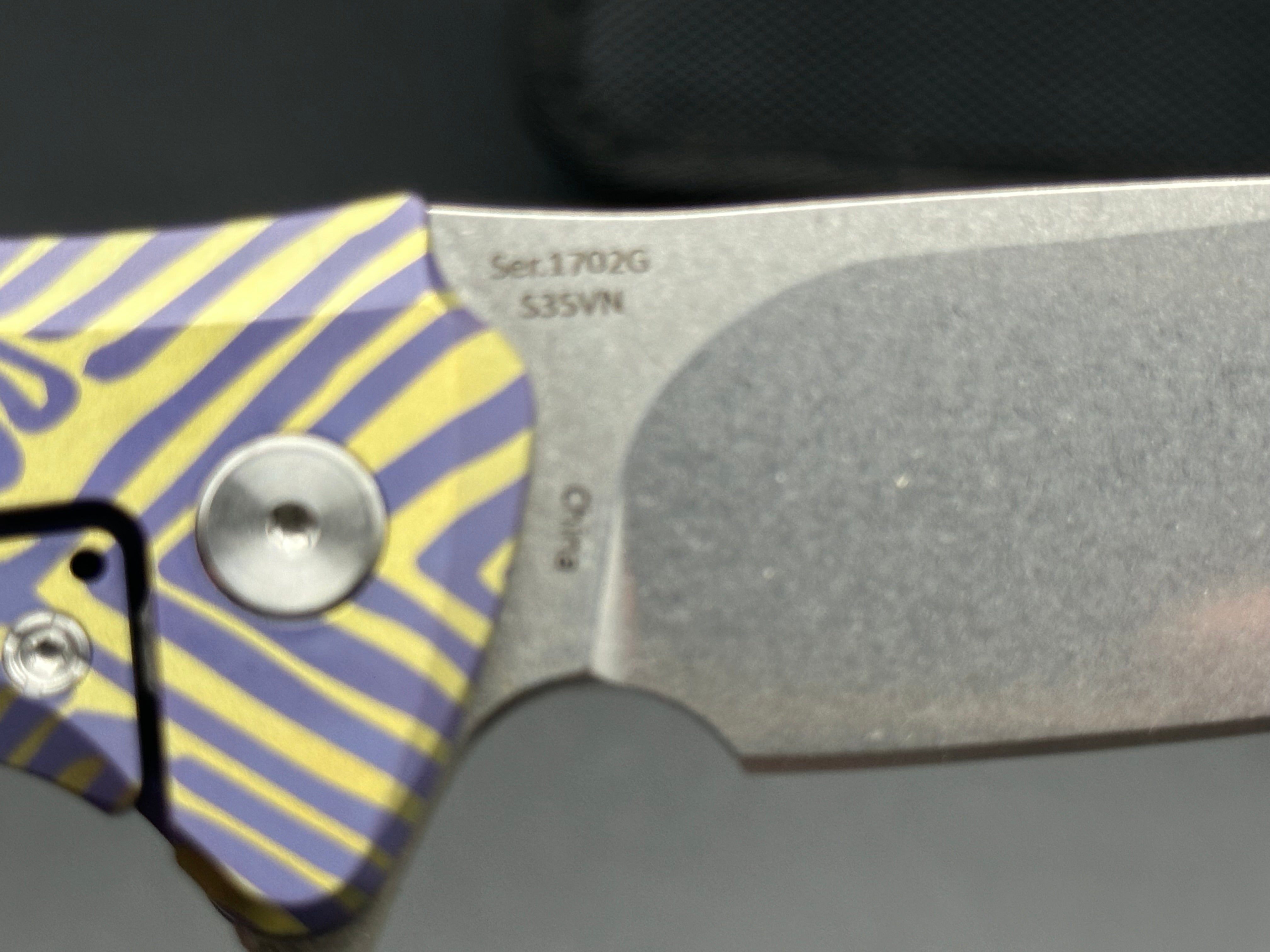 Artisan Cutlery Traditional S35VN Stainless Steel Drop Point Folding Knife with Gold & Blue Anodized Titanium Handle - Perfect for Camping, Hunting, and Everyday Carry (EDC)