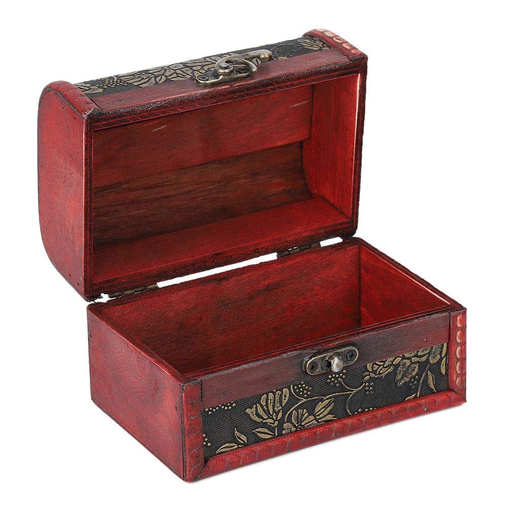 Classic Wooden Jewelry Box with Surface Printing - Elegant Storage for Necklaces, Rings & Earrings - Perfect for Home, Office & Travel Organization