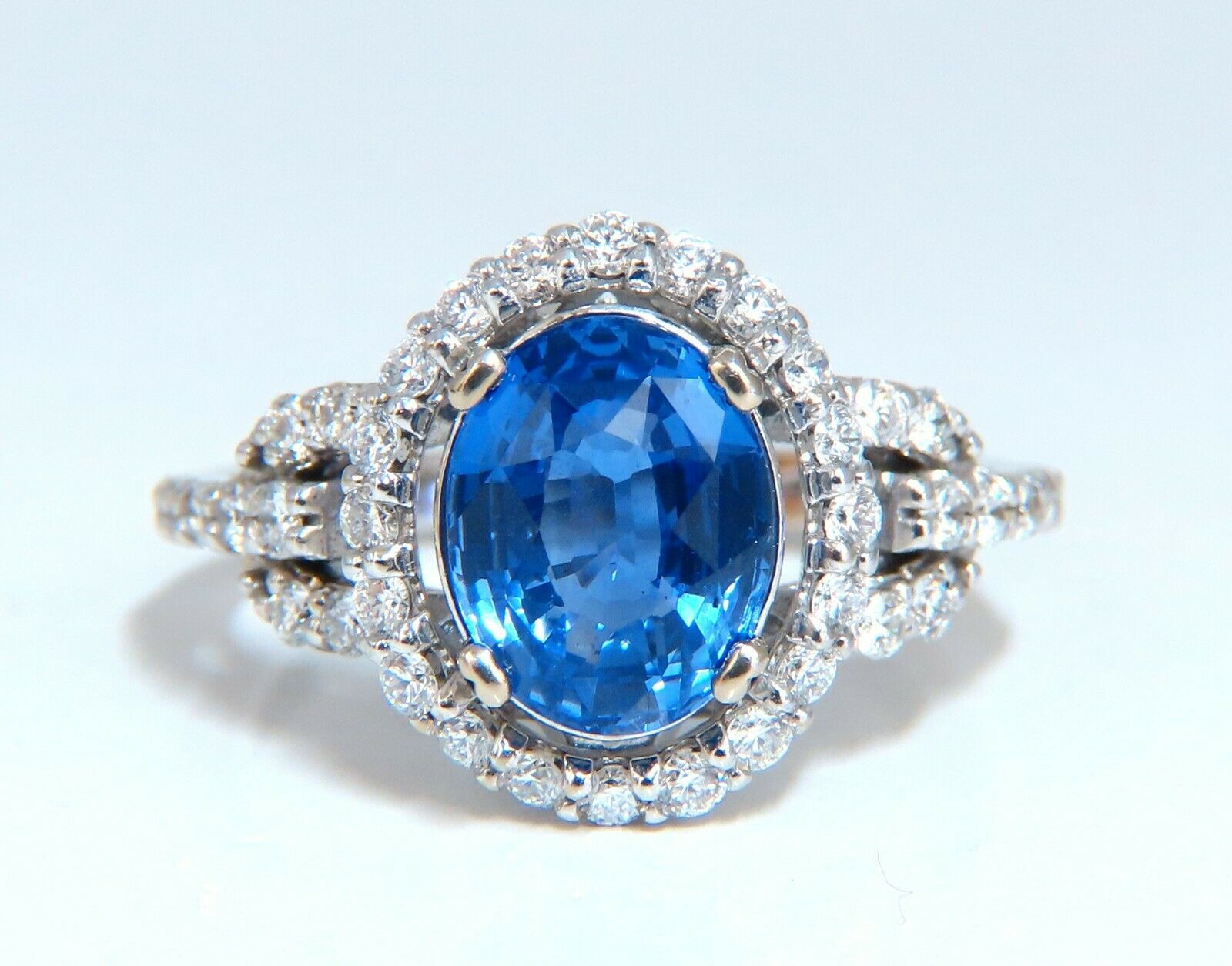 GIA Certified 3.30ct Natural No Heat Sapphire Diamond Ring in 14K Gold - Perfect for Engagement, Wedding & Anniversary Gifts