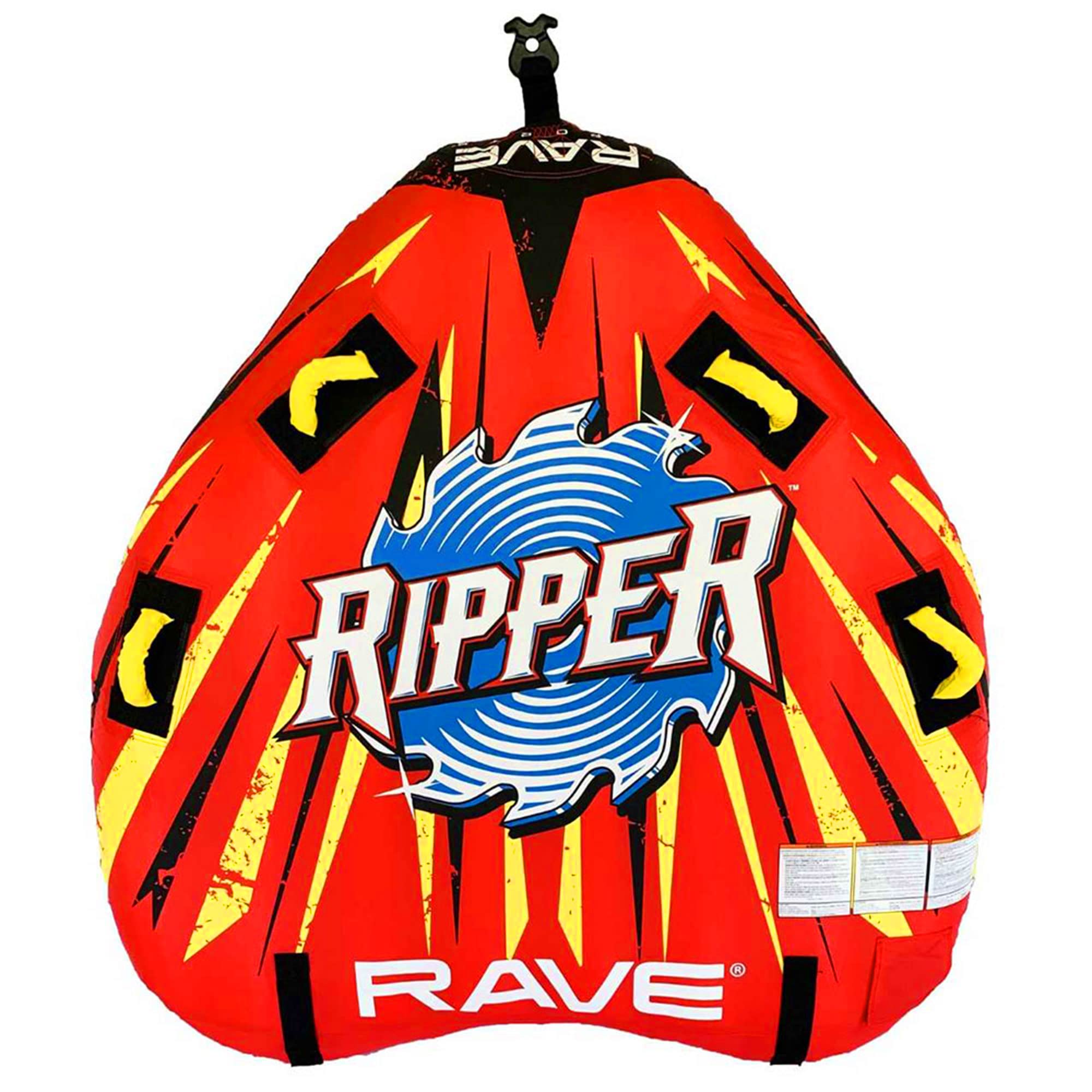 RAVE Sports Ripper Inflatable Towable Tube for Water Sports - 2 Person Ride for Lake, River & Ocean Fun - Perfect for Summer Boating, Family Outings & Beach Adventures