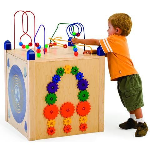 Play Panel Box - Interactive Wooden Activity Cube for Toddlers - Educational Learning Toy for Kids - Perfect for Daycare, Preschool & Home Playtime