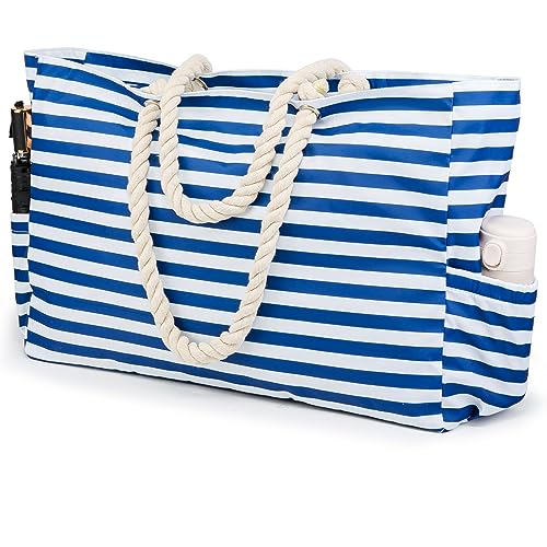 Beach Bag+blue Stripes