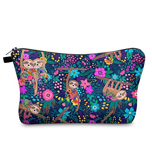 Waterproof Sloth Makeup Bag for Women & Girls - Double-Sided Printed Travel Cosmetic Pouch, Small Toiletry Organizer with Zipper | Cute Roomy Pencil Case & Pen Holder | Perfect Gift for Sloth Lovers, Travel Essentials & School Supplies