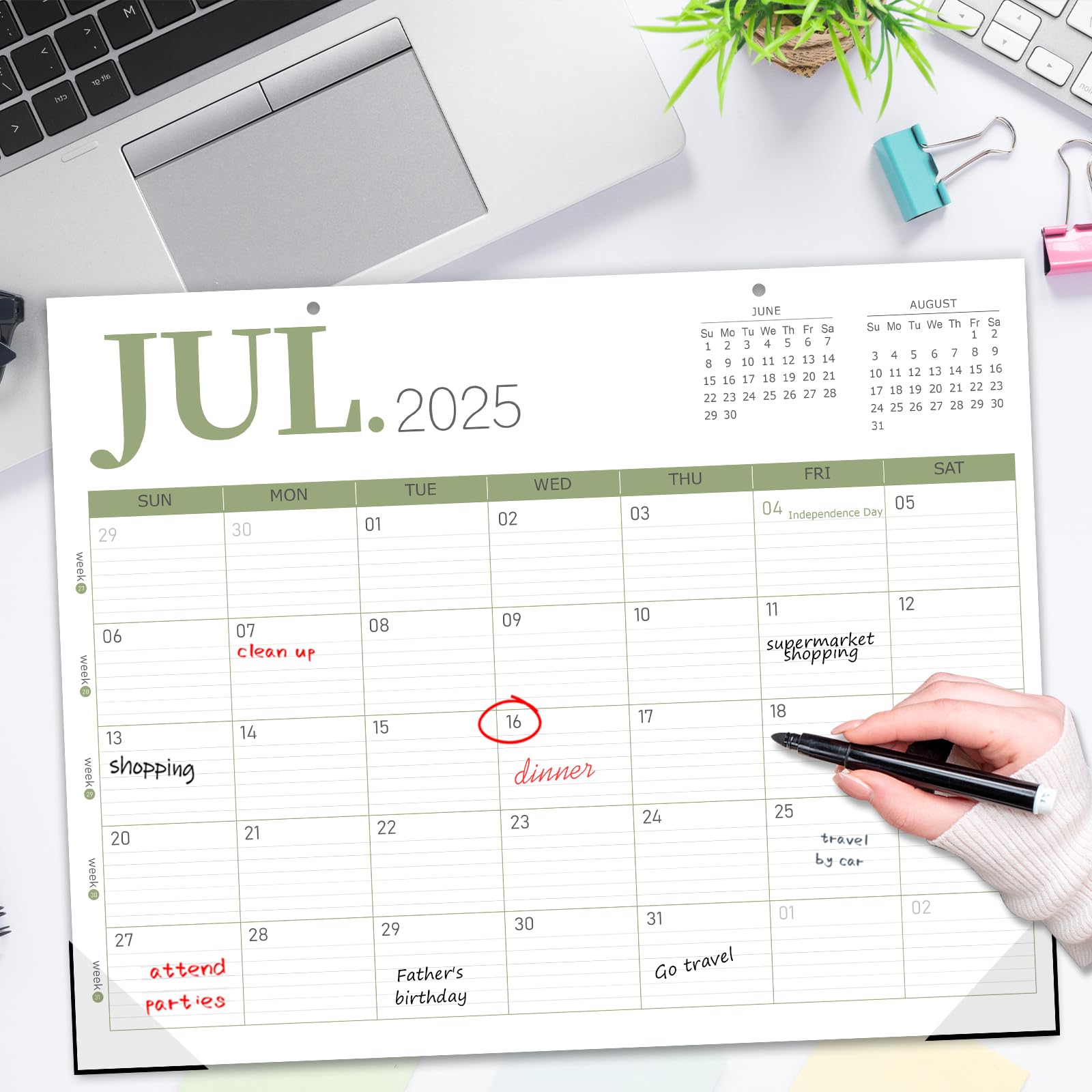 GuassLee 2025-2026 18-Month Academic Desk Calendar | Jan 2025 - Jun 2026 Wall Planner | 14