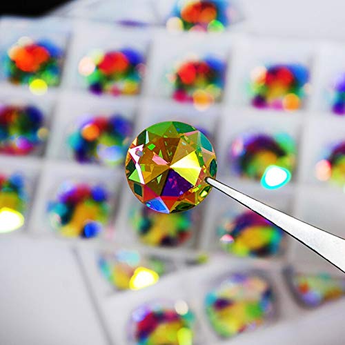 Sparkling DS-133054 2003TH Crystal AB Flatback Rhinestones - 10mm Round Sew-On Strass Stones with 2 Holes for Garment, Jewelry & Decor (20pcs) | Perfect for Costumes, Bridal Wear & DIY Craft Projects