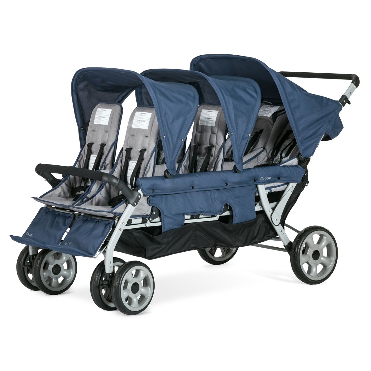Gaggle Jamboree 6-Seat Stroller for Large Families - Lightweight Multi-Kid Baby Stroller with Canopy & Storage Basket - Perfect for Theme Parks, Zoos, and Group Outings