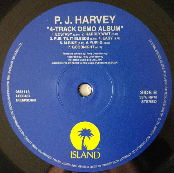 PJ Harvey 4 Track Demos LP Vinyl Record Album - Limited Edition 180 Gram Reissue Mint Condition - Perfect for Vinyl Collectors & Music Enthusiasts