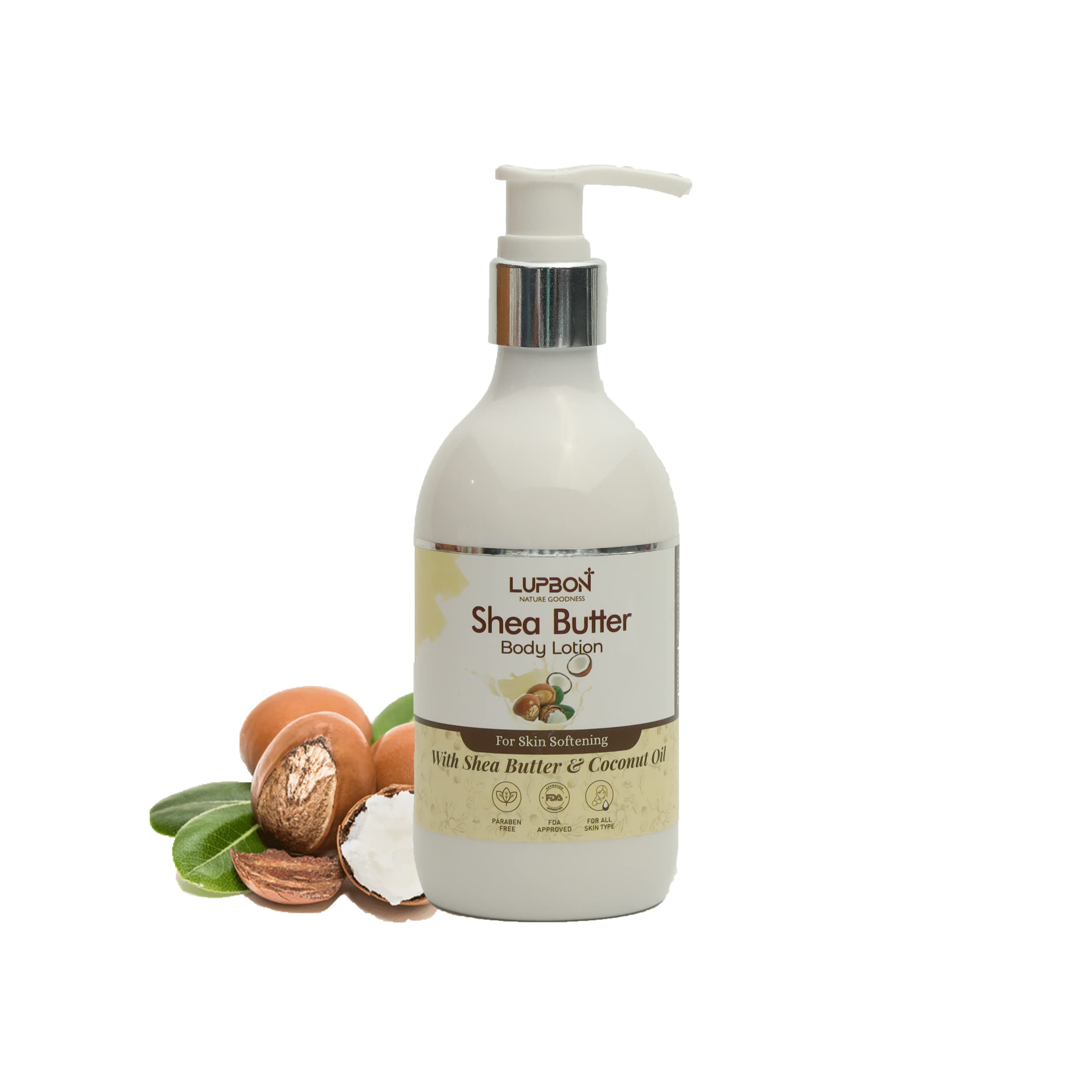 LUPBON Shea Butter Body Lotion 300ml - Deep Moisturizing Cream for Dry Skin, Enriched with Natural Shea Butter for Soft, Supple & Glowing Skin | Ideal for Daily Hydration, After-Shower Care & Winter Skin Protection