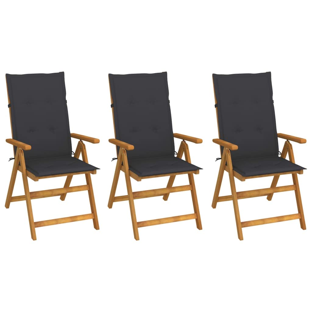 **Stylish Outdoor Patio Dining Chairs Set of 3 - Solid Acacia Wood with Cushions - Perfect for Bistro, Cafe, Garden, and Backyard Dining**    *(Ideal for alfresco meals, outdoor gatherings, and cozy patio relaxation)*