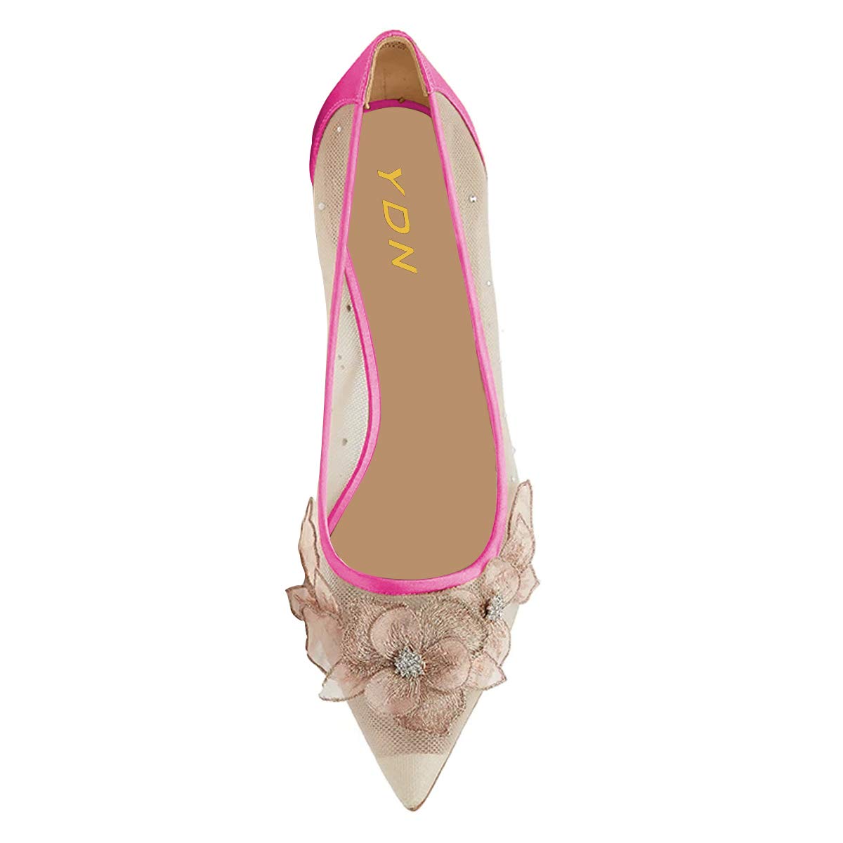 YDN Women's Floral High Heel Pumps - Pointed Toe Slip-On Dress Shoes for Wedding, Party & Prom | Elegant Comfort for Special Occasions