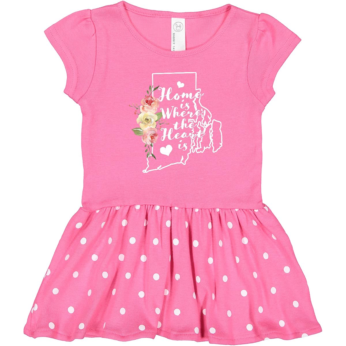Inktastic Rhode Island Home is Where The Heart is Watercolor Print Toddler Dress - Cute Casual Outfit for Girls, Playdates & Family Photos