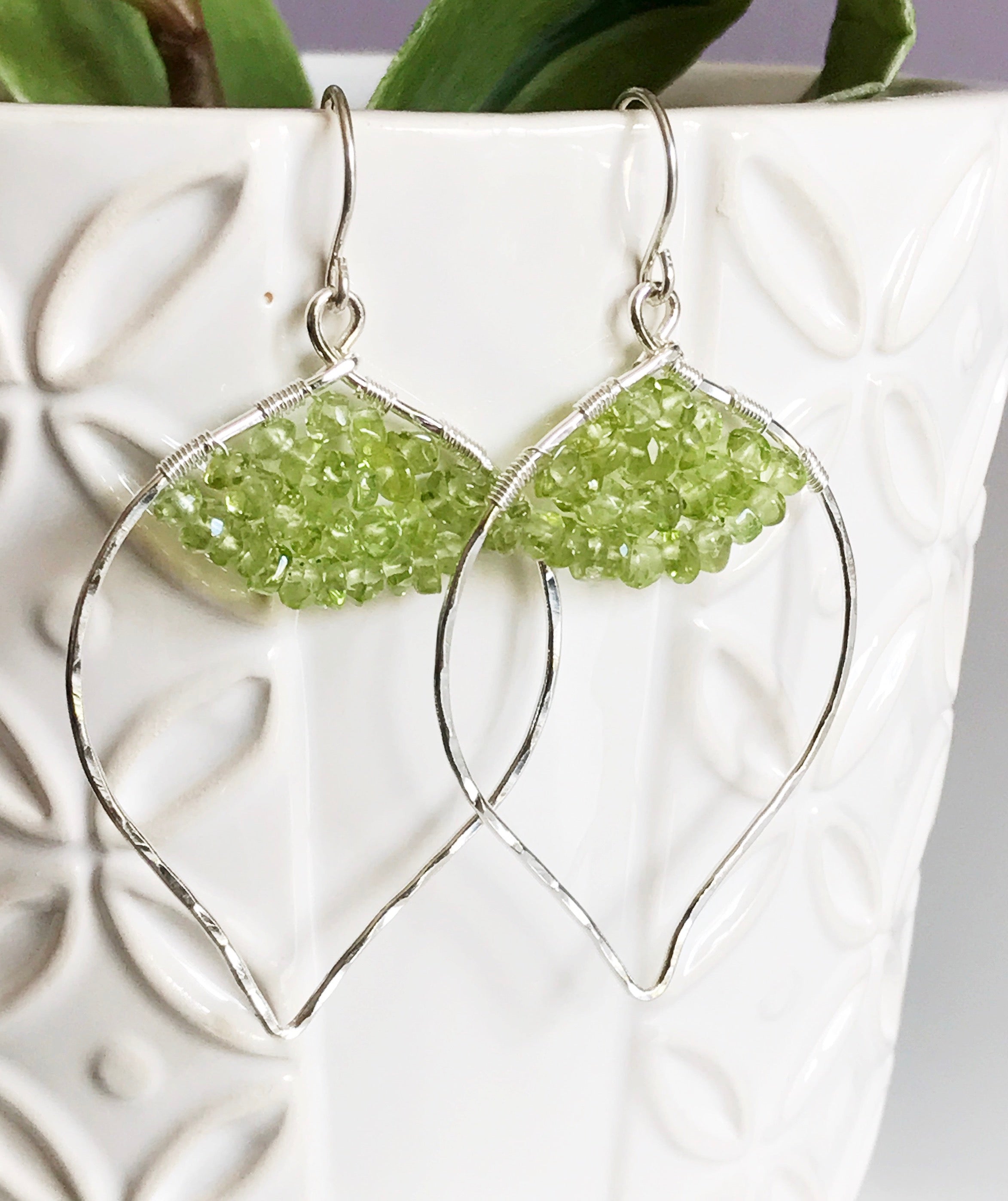 Peridot Stud Earrings for Women - 14K Gold Plated Green Gemstone Jewelry Gift for Birthday, Anniversary & Special Occasions