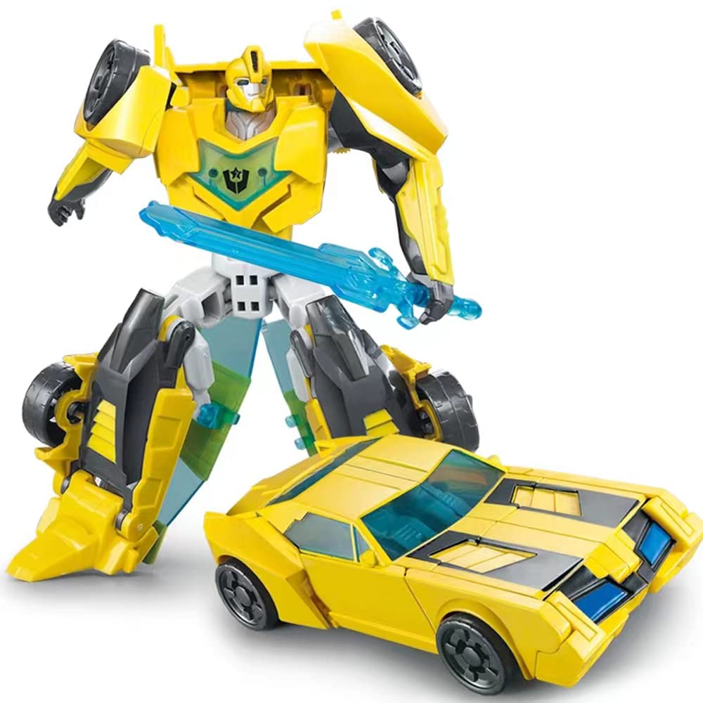 Premium Alloy Transformers Rescue Bots Bumblebee Action Figure - Convertible Car to Robot Toy with Collector's Box | Perfect for Kids' Playtime, Birthday Gifts & Transformers Collections