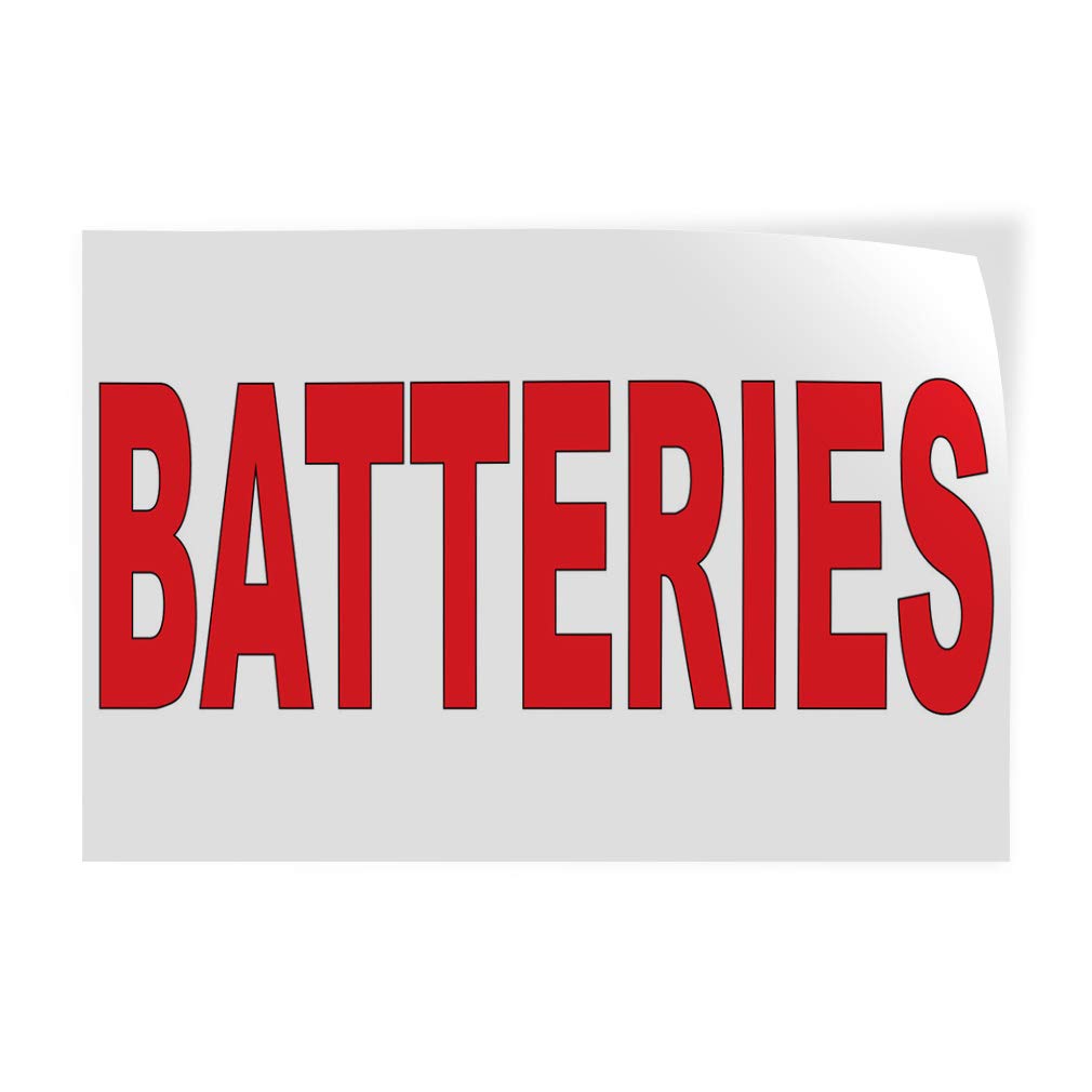 Industrial Vinyl Safety Sign Decal Stickers - Multiple Sizes (24x18 Inches) for Batteries & Red A Warning Labels - Perfect for Business, Warehouse & Hazardous Area Safety Marking