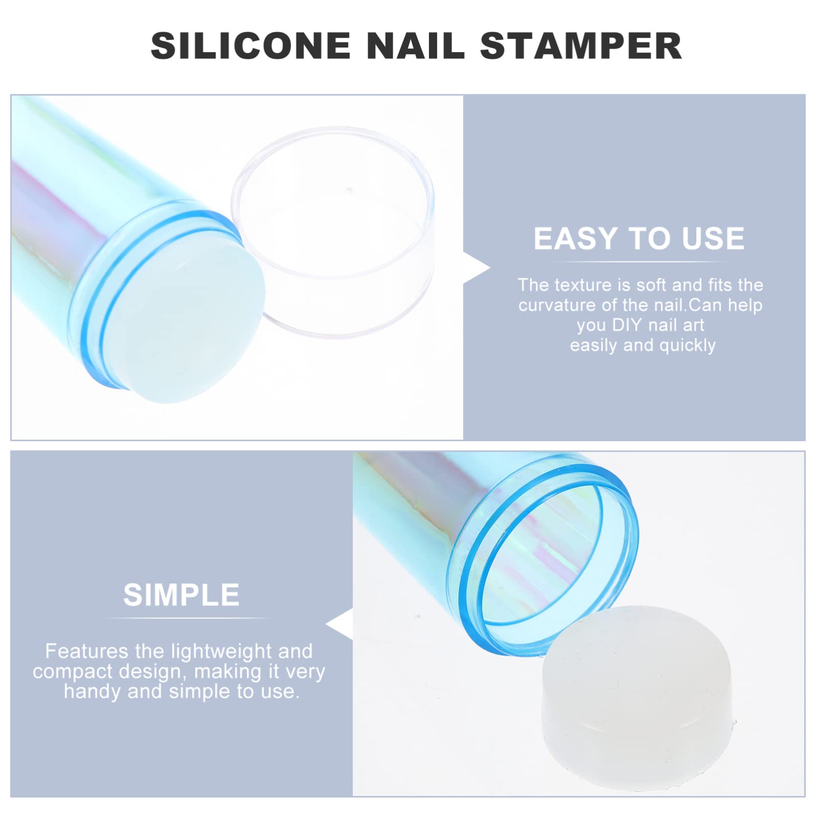 Beavorty 2 Sets Professional Nail Stamp Kit - Nail Art Stencils, Silicone Stamper & Printing Plates for Holiday Manicure Designs | DIY Nail Art at Home or Salon Use