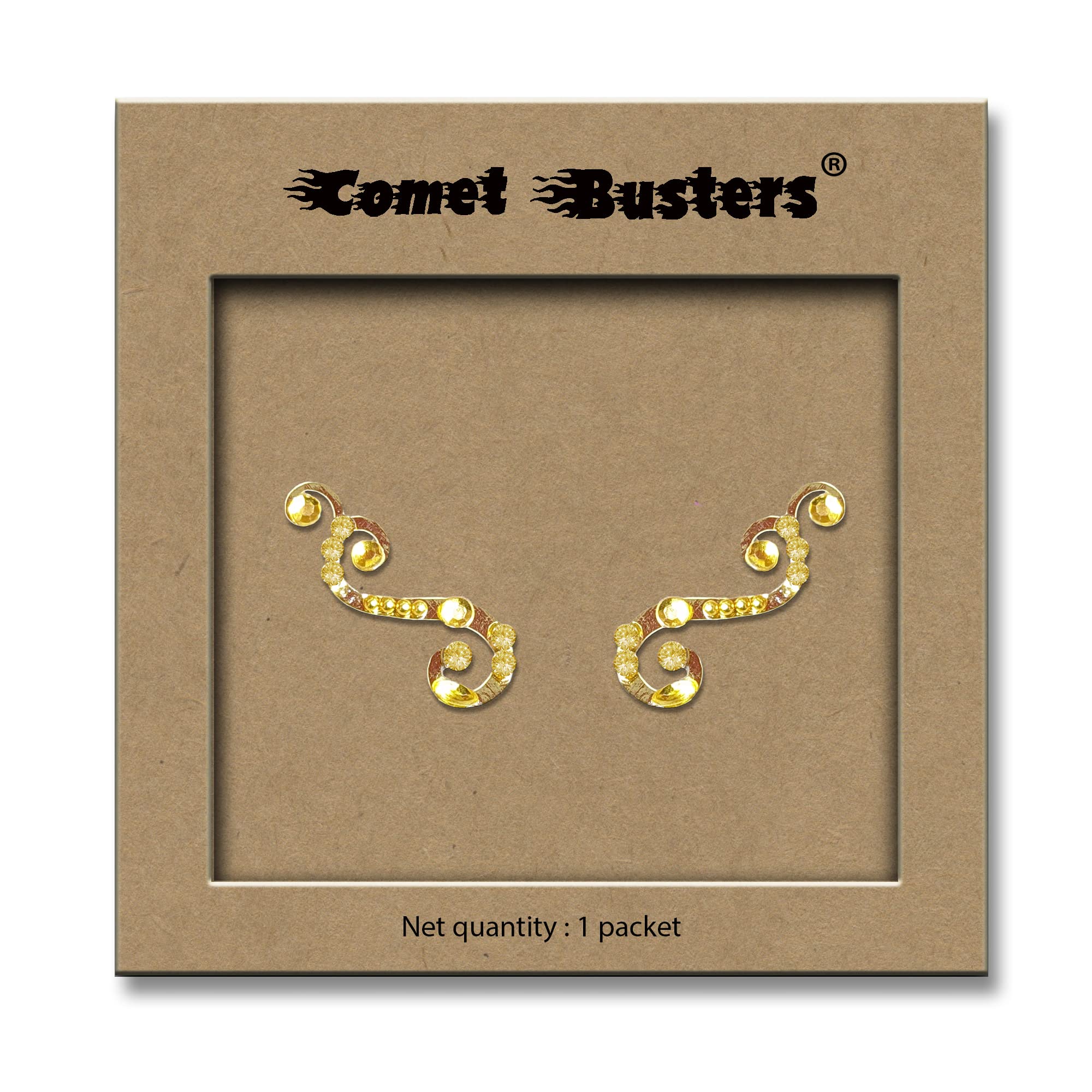 Comet Busters Face Gems - Glitter Eye Jewels for Rave & Festival Makeup | Self-Adhesive Face Rhinestones (JEWEYE001-1, JEWEYE008) | Perfect for EDM Parties, Halloween & Costume Events