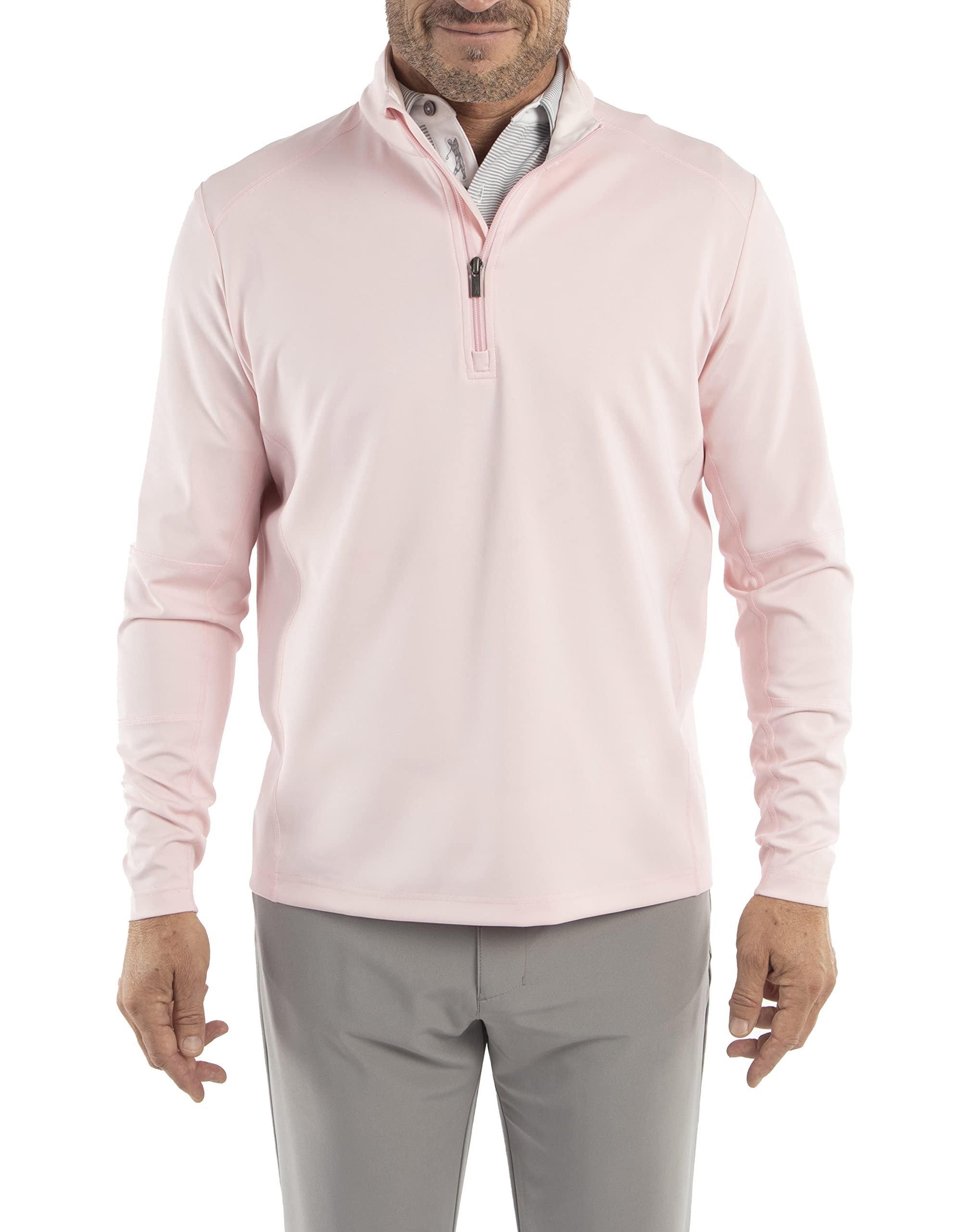 Bobby Jones Golf Apparel for Men - Performance Viking Quarter-Zip Long-Sleeve Pullover Sweater with Polyester/Spandex Blend | Perfect for Golfing, Casual Wear & Outdoor Activities