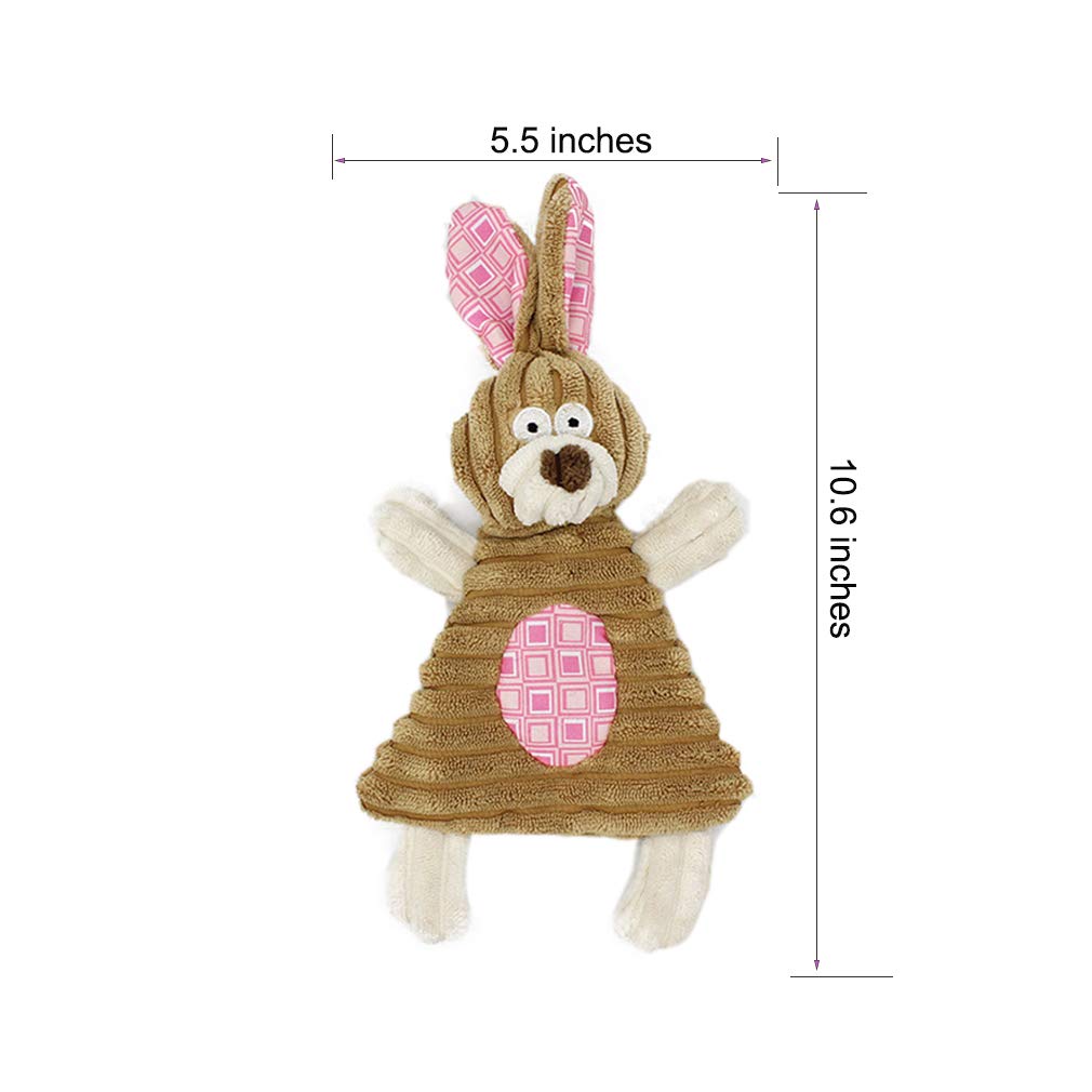 Volacopets Puppy Chew Toys for Small Dogs - 4 Pack Soft Rubber Teething Toys for Puppies, Interactive Dog Toys for Tiny Breeds, Cute Pink Bunny Design - Perfect for Teething Relief & Playtime at Home or Outdoors
