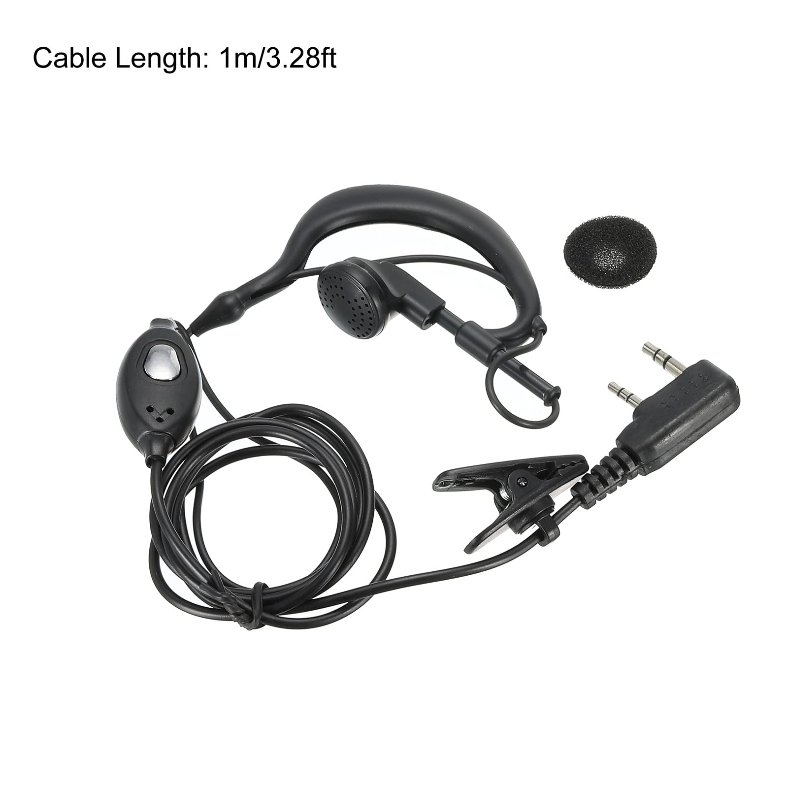 MECCANIXITY Walkie-Talkie Earpiece with Microphone - Single Wire Headset for Two Way Radios (Compatible with 888S) - Ideal for Security, Construction & Event Staff Communication