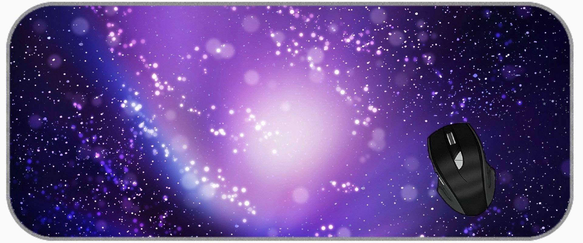 XXL Gaming Mouse Pad - Extra Large Desk Mat with Space Purple Debris Design, Non-Slip Rubber Base | Perfect for PC Gaming, Office Work & Home Decor