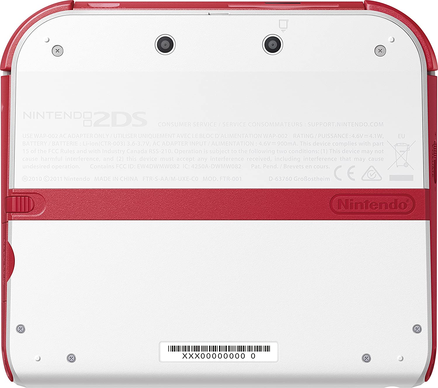 Nintendo 2DS Scarlet Red & White Handheld Gaming Console - Portable Game System for Kids & Adults, Perfect for Travel & Home Entertainment