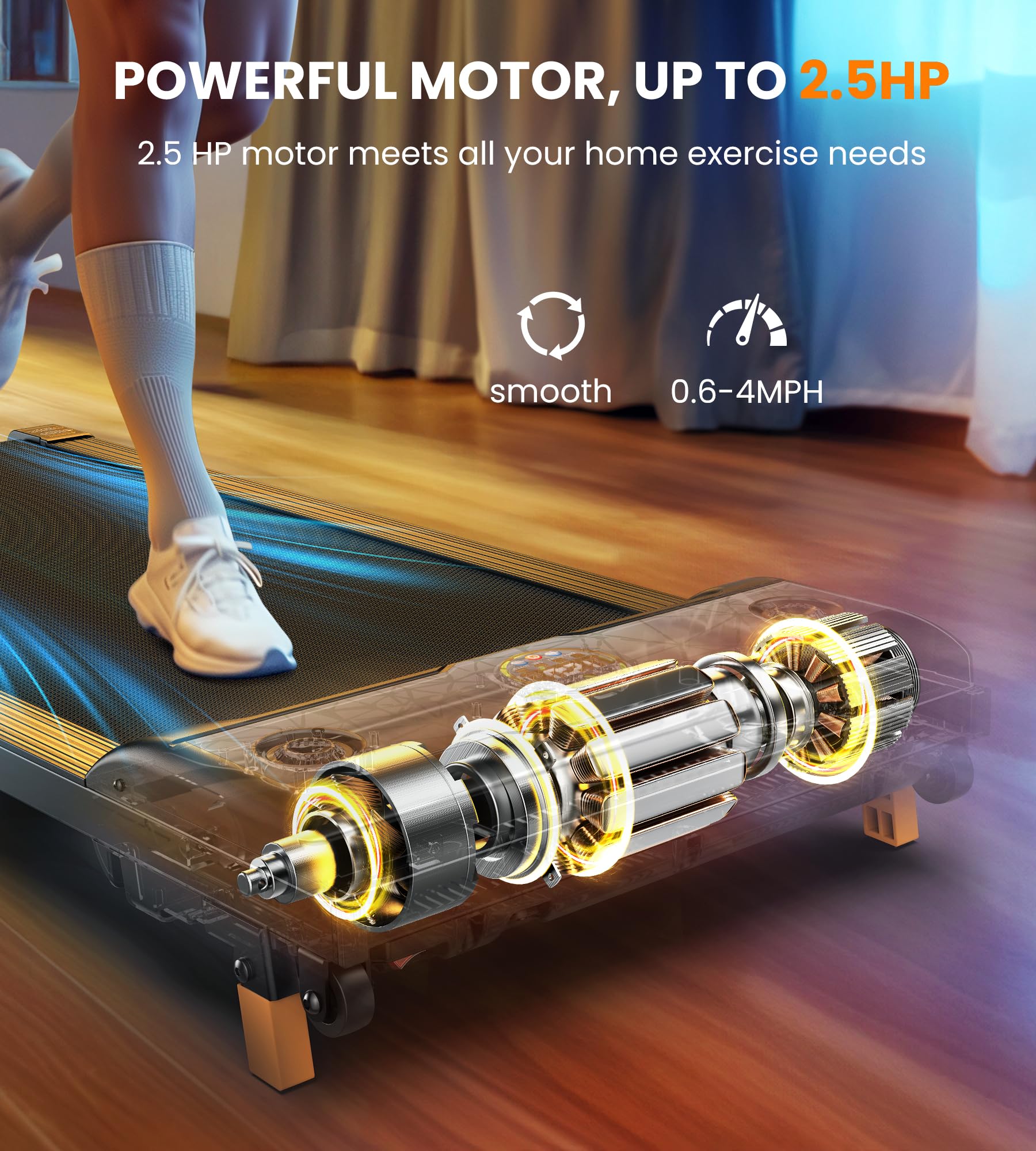 3-in-1 Under Desk Treadmill with Incline - Portable Walking & Jogging Machine with Remote Control, LED Display & Safety Switch - Compact Home Office & Gym Equipment for Workouts While Working