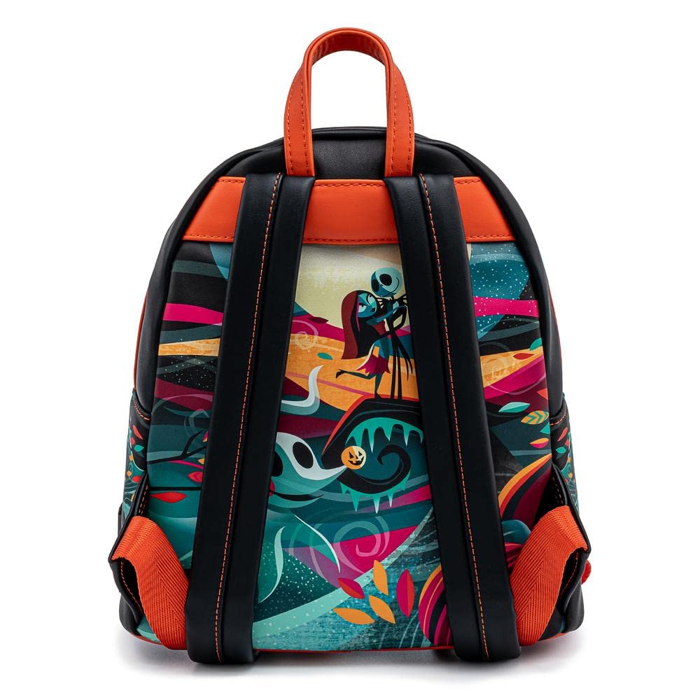 Disney Nightmare Before Christmas Loungefly Women's Double Strap Shoulder Bag Purse - Simply Meant To Be Design for Cosplay, Halloween Costume & Disney Park Outfits