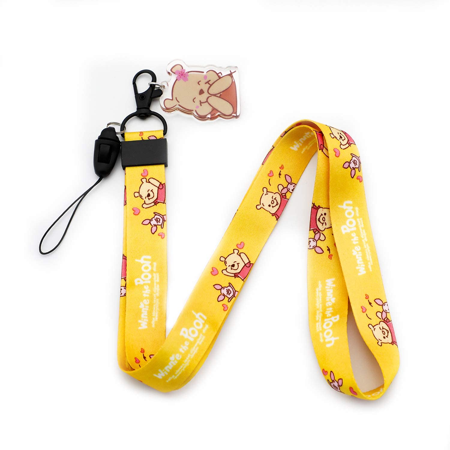 Winnie The Pooh Lanyard Keychain - ID Card Holder & Badge Reel with Hook (LD-Pooh) - Perfect for Work, School, Conventions, and Disney Theme Parks