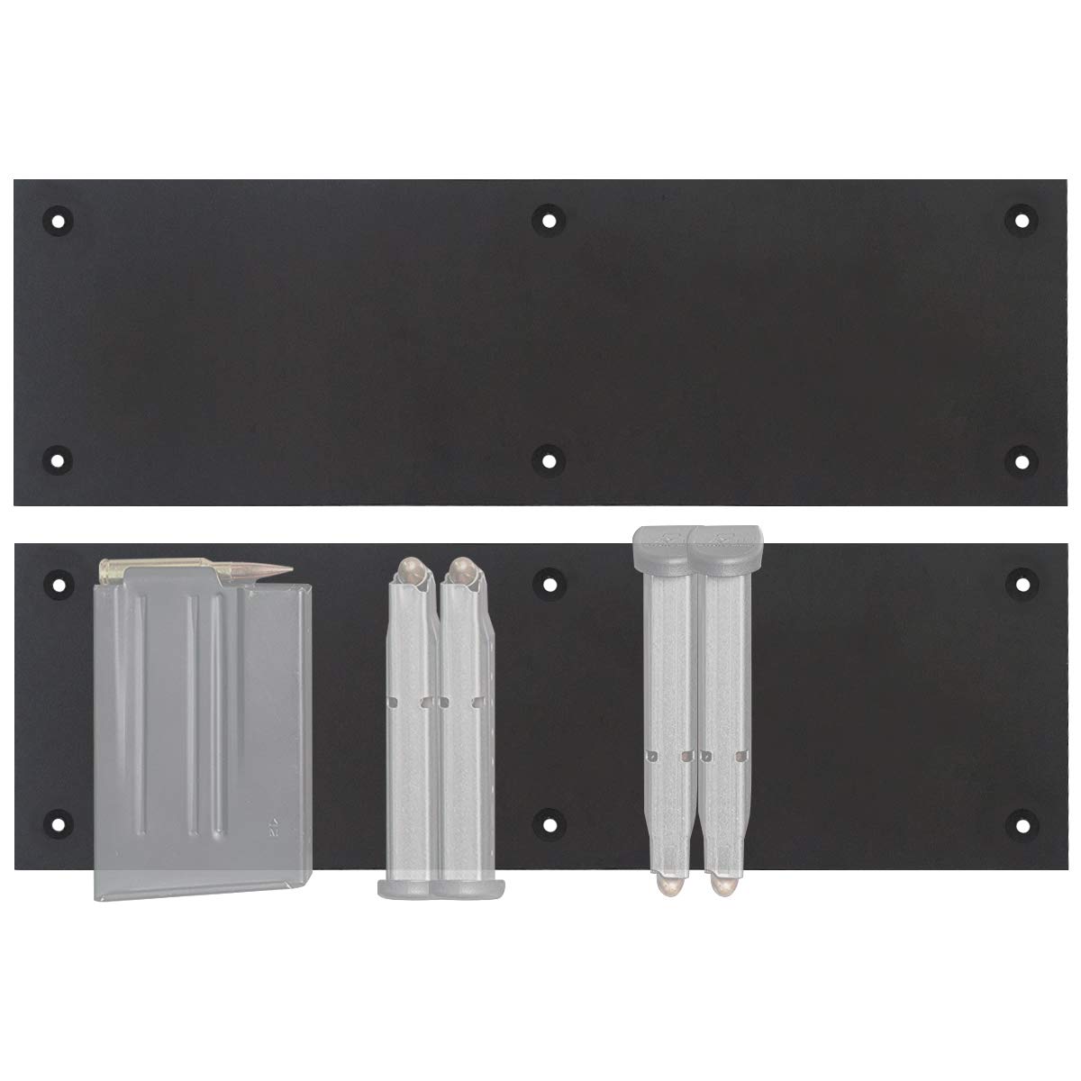 Mind and Action Magnetic Magazine Holder for Pistol & Rifle – 2 Pack | Secure Ammo Storage Accessories for Gun Safe, Cabinet & Locker | Mounts on Metal, Wood, Plastic & Carpet Surfaces | Perfect for Home Defense, Range Practice & Vehicle Storage
