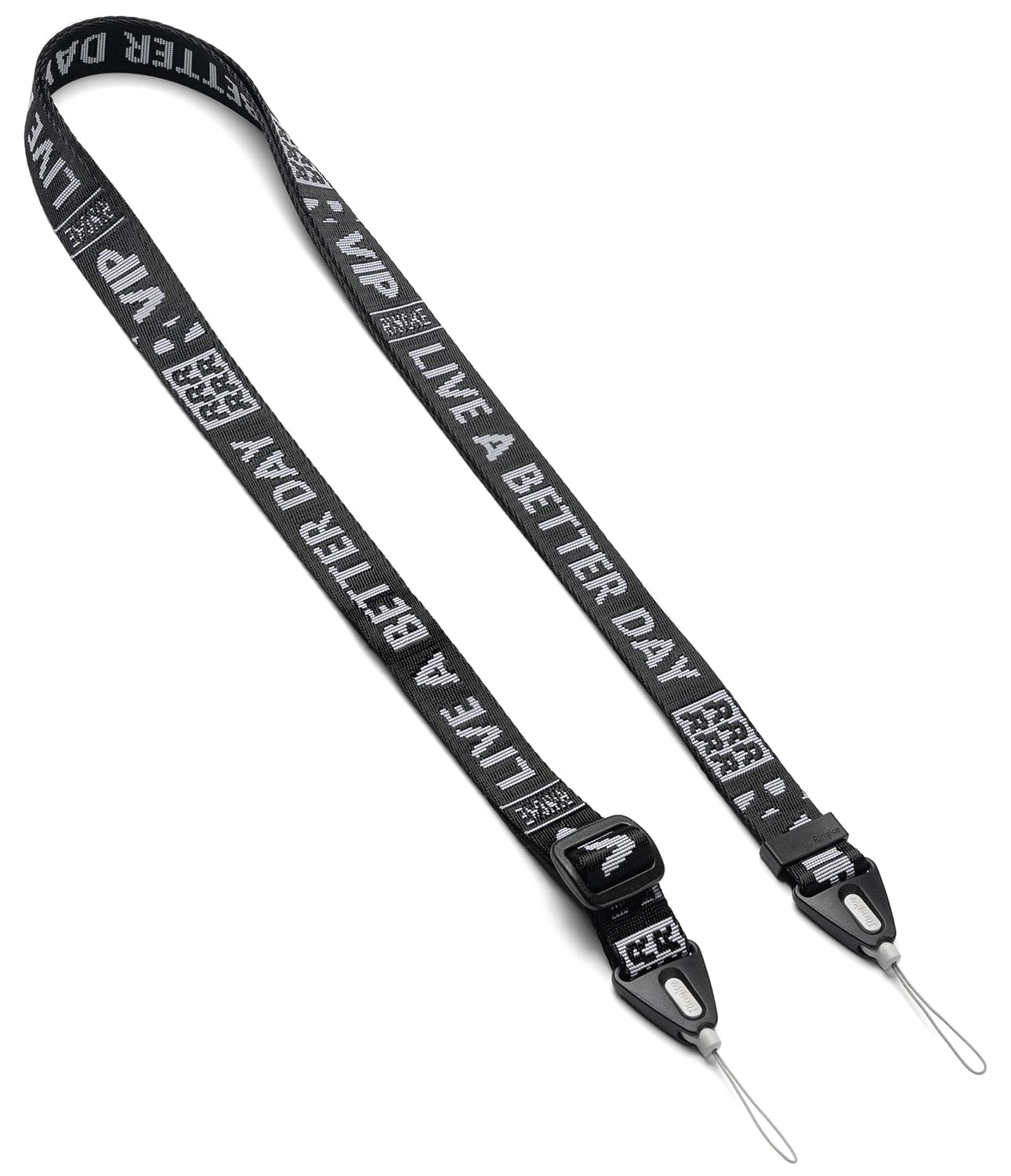 **Ringke Adjustable Lanyard Shoulder Strap - Crossbody & Neck Strap for Phones, Keys, Cameras, ID Cards (QuikCatch, Ticket Band 2, Black) - Perfect for Travel, Work & Events**