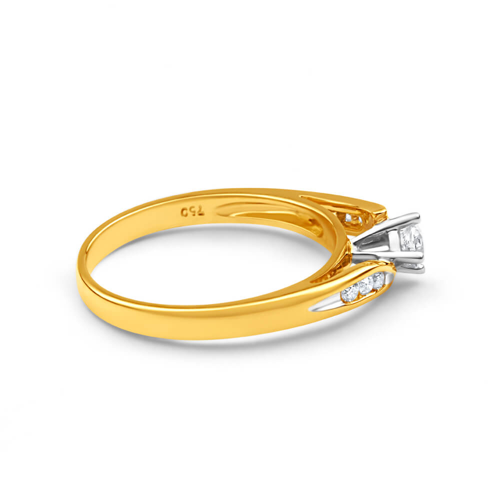 18K Yellow Gold 'Montana' Diamond Ring - 0.25 Carats, Elegant Wedding Band, Anniversary Gift for Her, Perfect for Engagement & Special Occasions