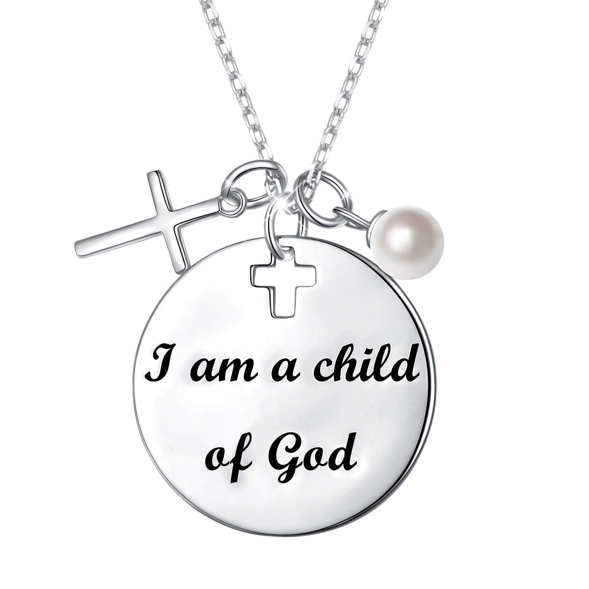 DAOCHONG 925 Sterling Silver Christian Cross Pendant Necklace for Women - Religious Jewelry Gift for Birthday, Baptism & Confirmation - Elegant Faith-Inspired Accessory for Church, Weddings & Daily Wear