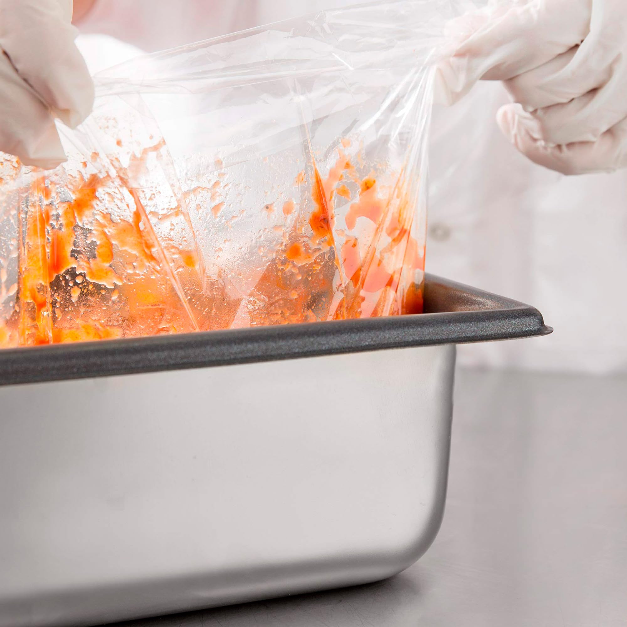 APQ 1500-Pack Steam Table Pan Liners on Roll - 34x25 Inch High Density Polyethylene Bun Pan Covers (0.50 mil Thickness) with Twist Ties - Perfect for Catering, Cafeterias, Restaurants & Food Service Businesses