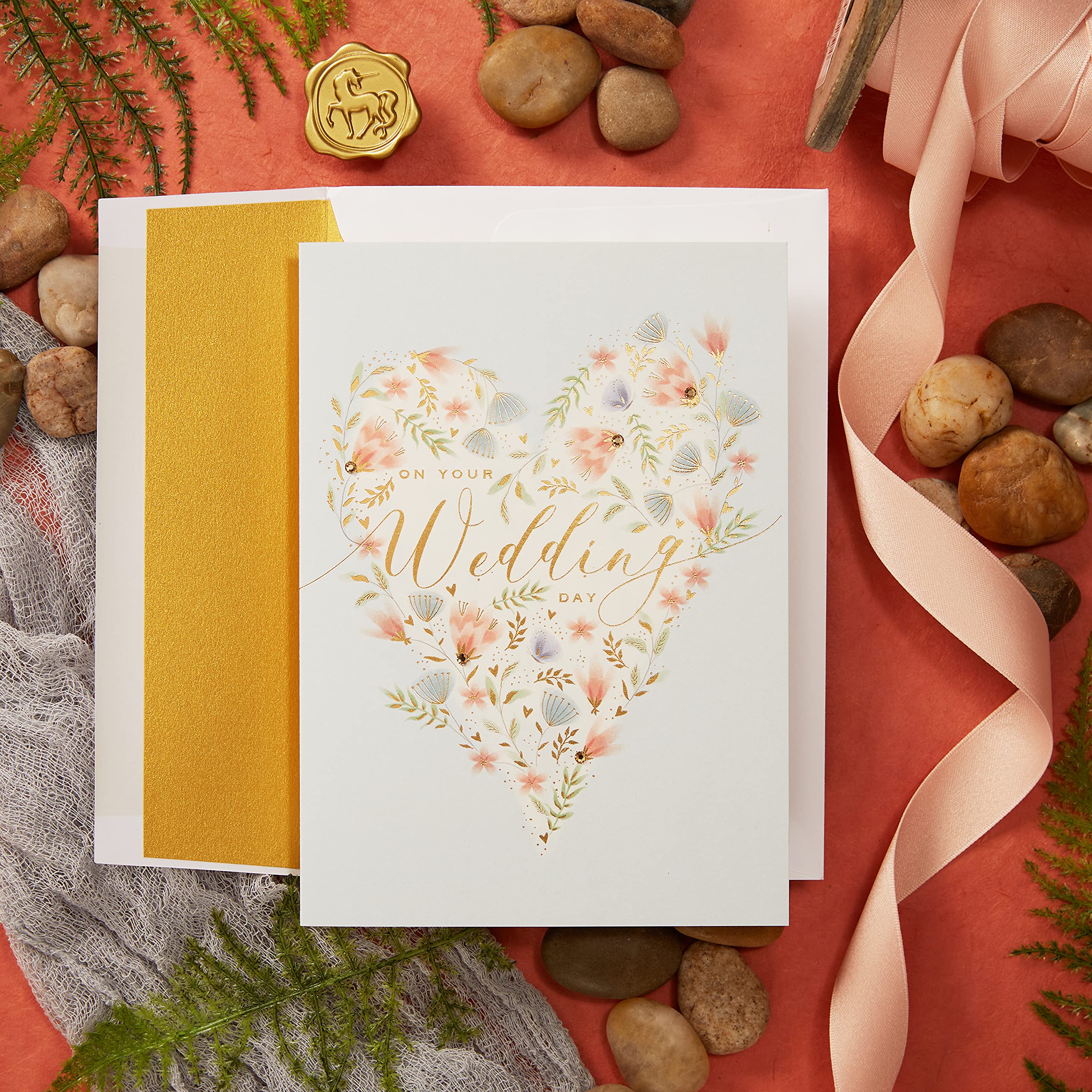 Elegant Wedding Heart Greeting Card - Perfect for Anniversaries, Bridal Showers & Romantic Celebrations
