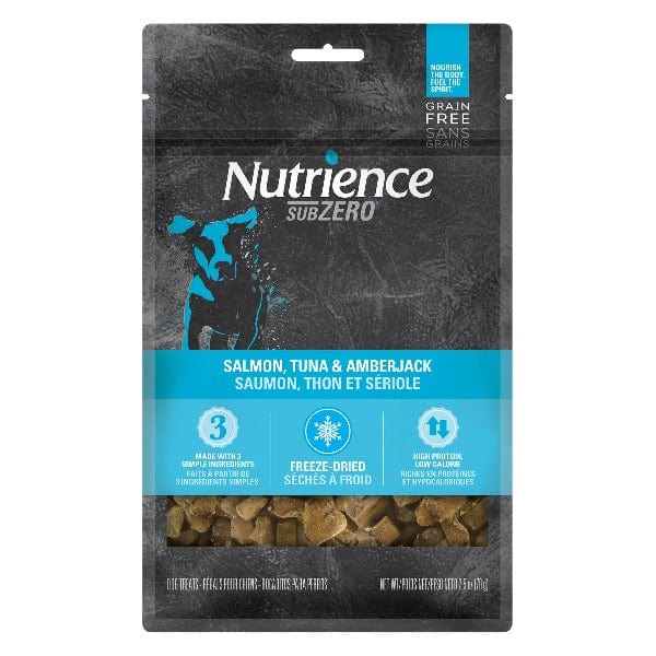 Nutrience SubZero Freeze Dried Salmon, Tuna & Amberjack Dog Treats - High Protein, Grain Free, All Natural Training Snacks for Small & Large Dogs - Perfect for Outdoor Adventures & Reward Training