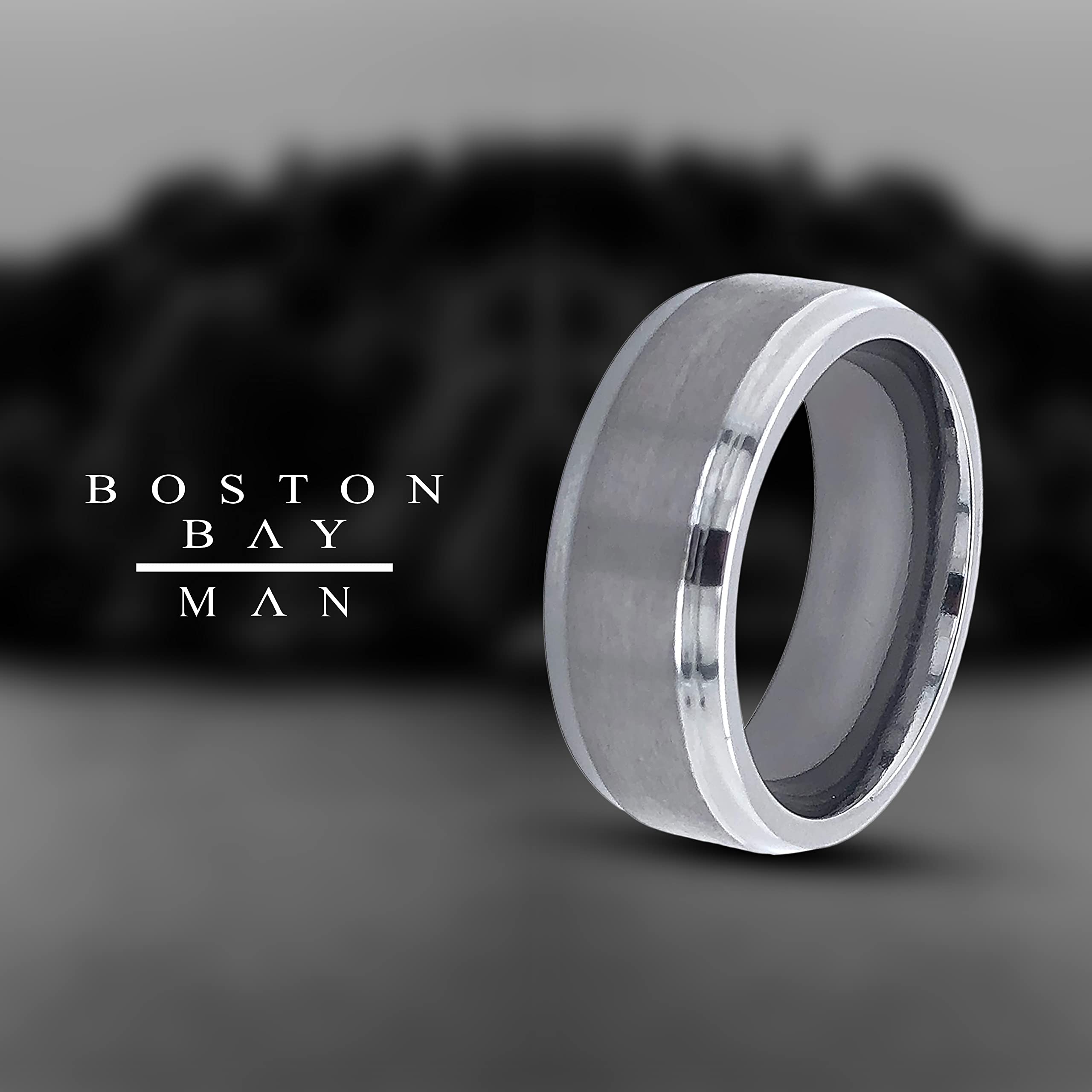 Boston Bay Diamonds Tantalum Comfort Fit Men's Wedding Band & Fashion Ring - 7mm & 8mm Width Options - Hypoallergenic Durable Metal - Perfect for Weddings, Anniversaries & Everyday Wear