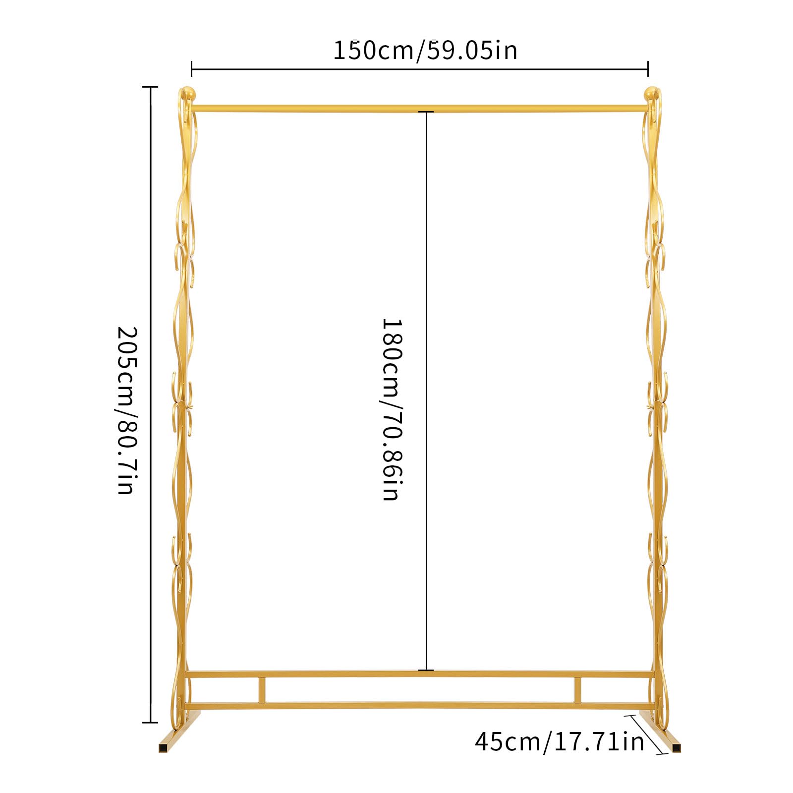 Metal Garment Rack - 5.9FT Heavy Duty Standing Clothes Rack with Single Rod, Carbon Steel Wardrobe Organizer for Hanging Clothes, Belts, Shoes & Bags | Easy Assembly | Perfect for Home, Wedding Ceremony & Retail Store Displays