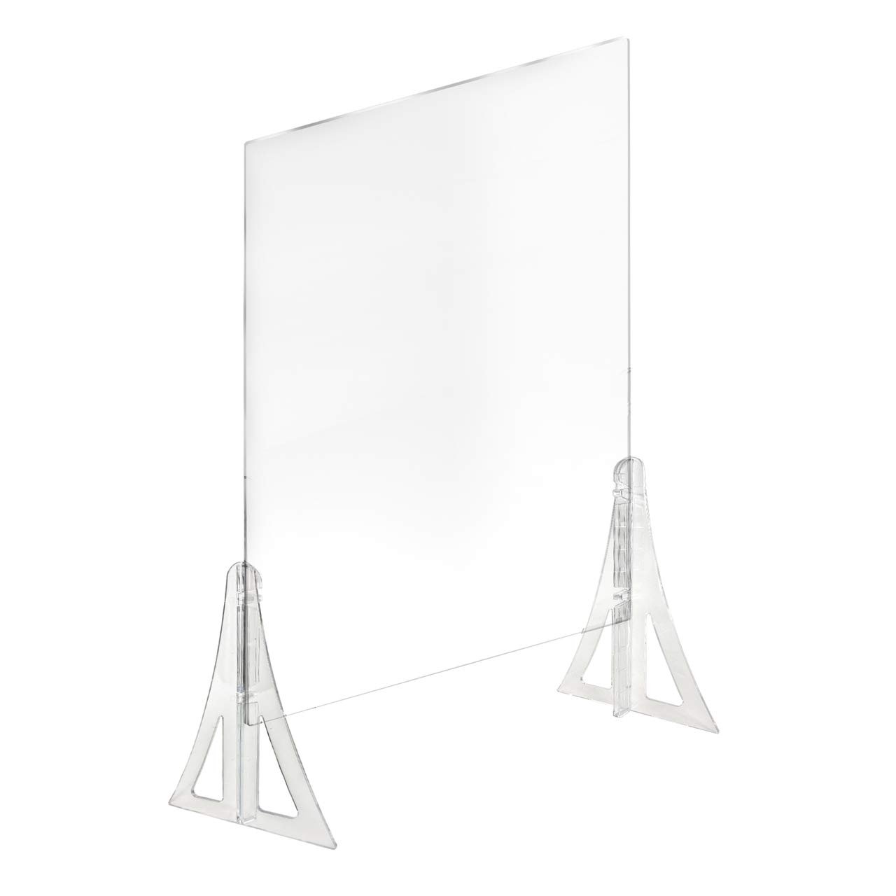 Azar Displays Adjustable Plexiglass Sneeze Guard - 6 Height Settings for Counter, Desk & Transaction Window - Portable Acrylic Desk Shield (2-Pack) - Ideal for Retail, Offices & Food Service Areas