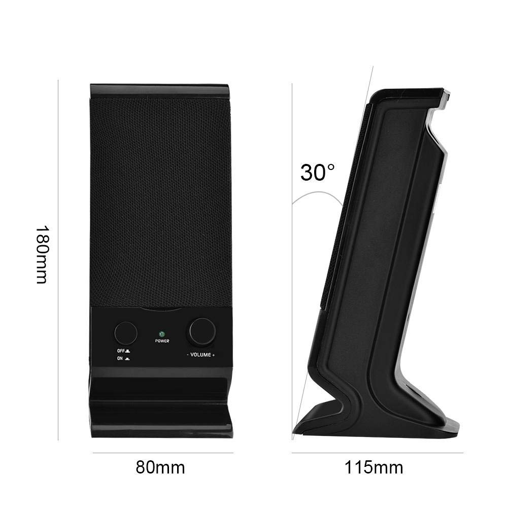 Premium Computer Speakers with Deep Bass - USB 2.0 Wired PC Speakers for Desktop, Laptop, Tablet & Smartphones - Compact Mini Subwoofer for Gaming, Music & Home Office Use