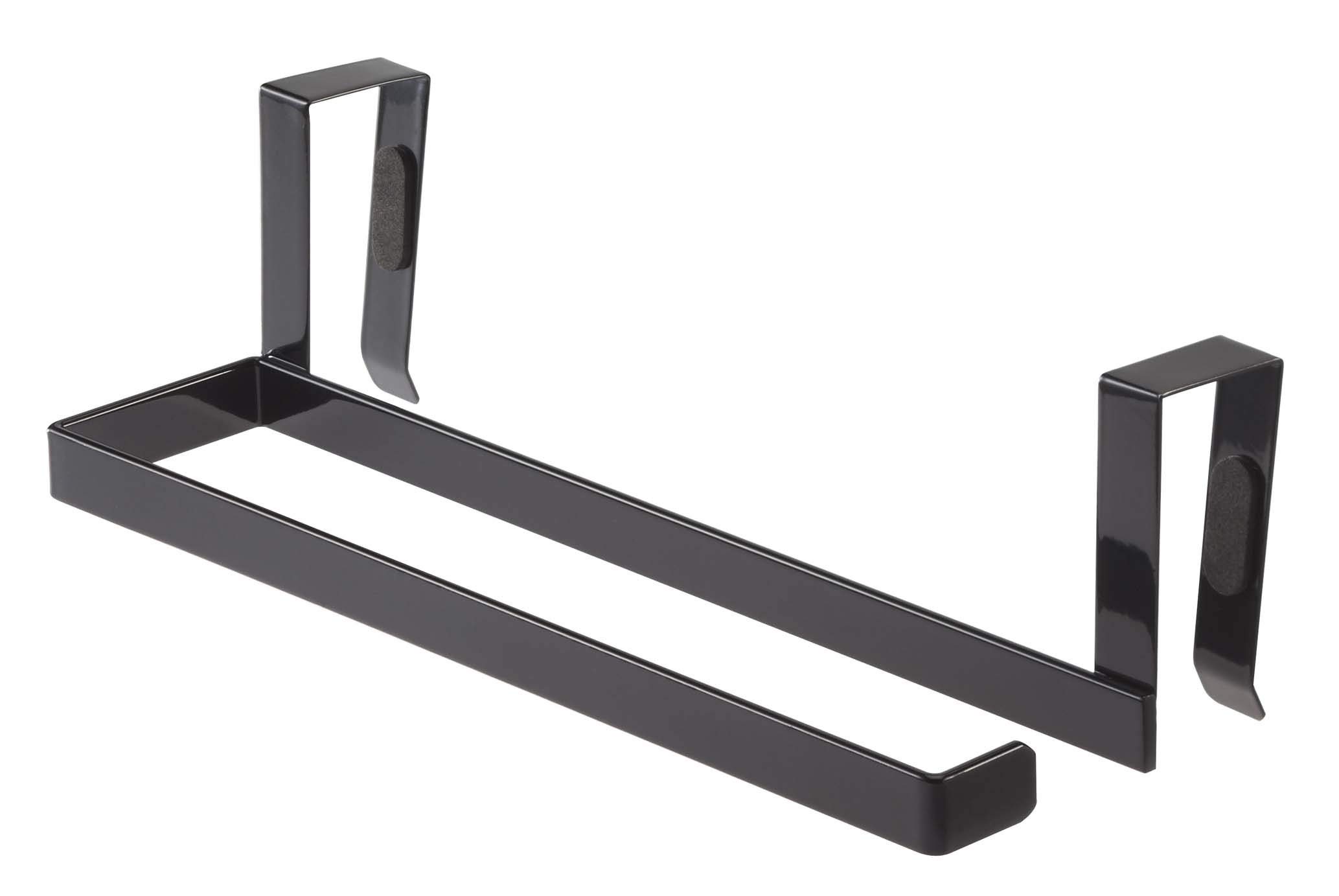 Yamazaki 7514 Black Kitchen Paper Towel Holder & Hanger Tower - Space-Saving Organizer for Countertops, Pantry & Small Kitchens