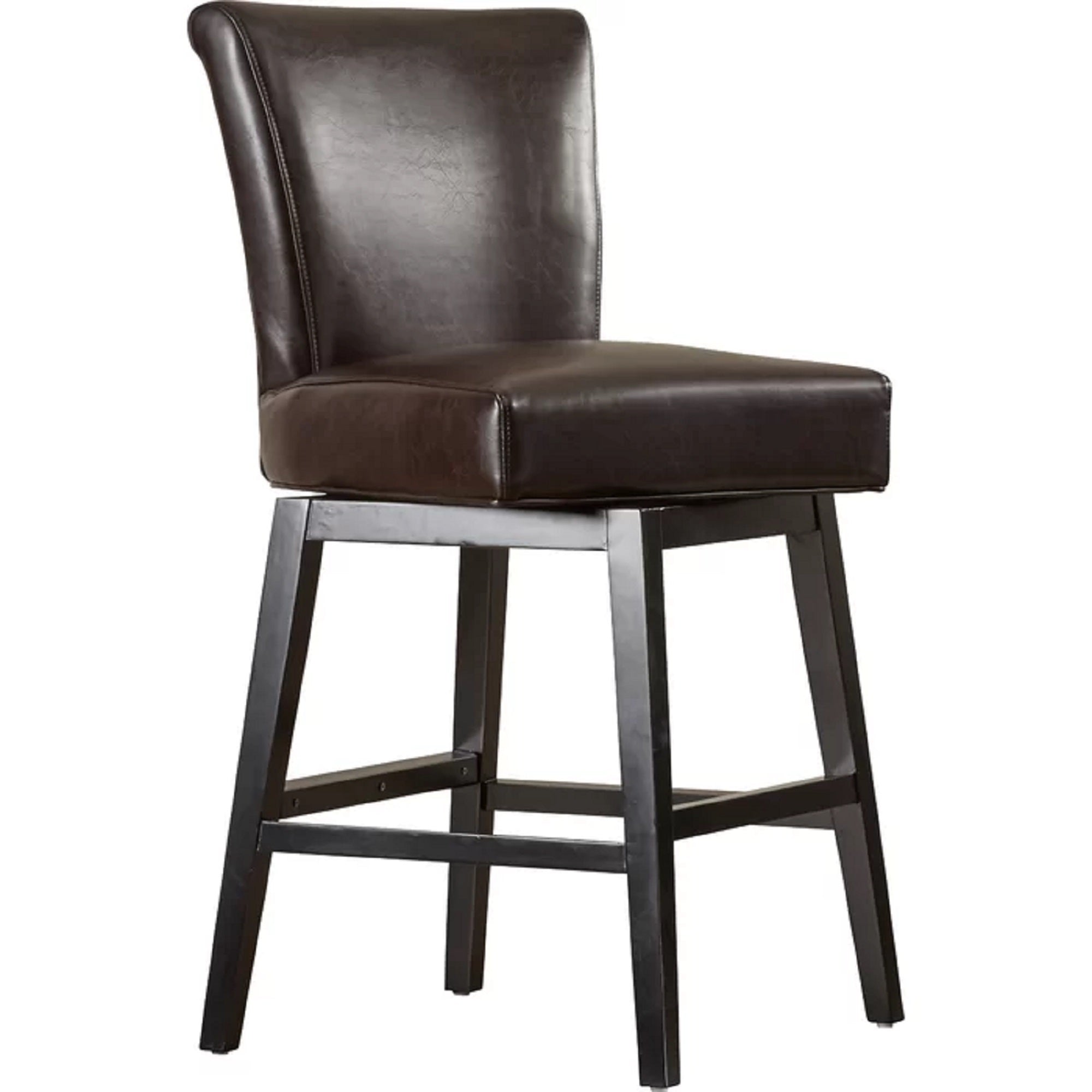 28 Inch PU Leather Swivel Counter Stool - Adjustable Height Bar Stool for Kitchen Island, Breakfast Nook & Home Decor