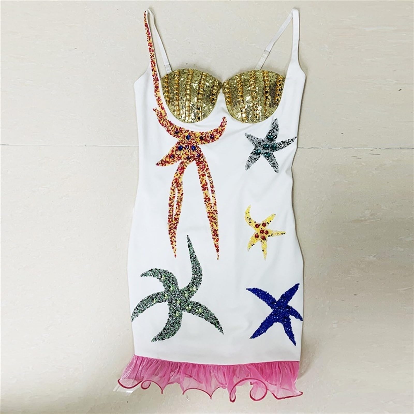 Sparkling Sequin Mermaid Mini Dress for Women 2024 | Sexy Spaghetti Strap Bodycon Dress with Suspender | Perfect for Summer Parties, Club Nights & Date Nights