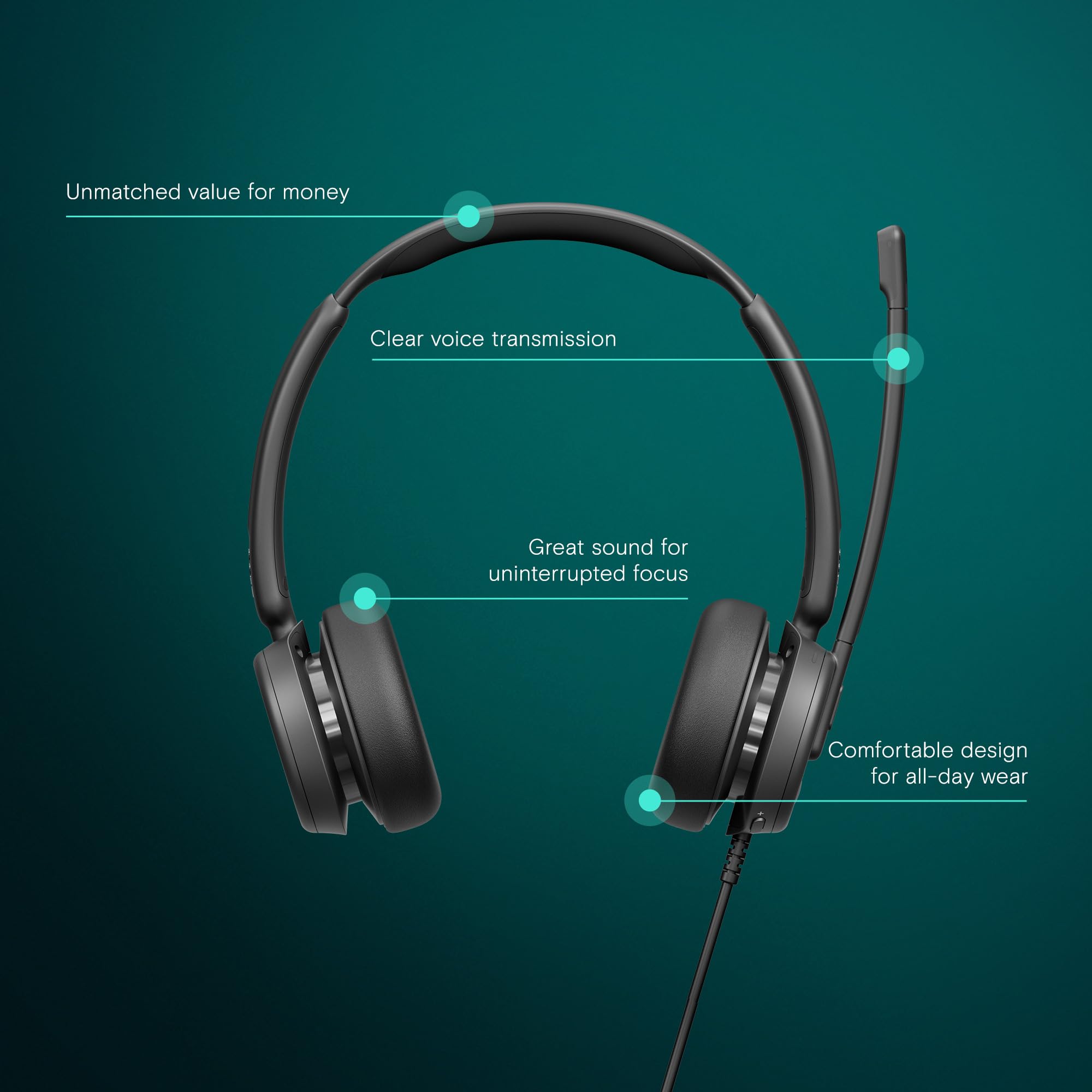 EPOS Impact 460T Binaural On-Ear USB C & USB A Wired Headset with Dual Noise-Canceling Microphones - Microsoft Teams Certified, Plug-and-Play - Perfect for Office, Remote Work, Zoom Meetings & Business Calls - Ideal for Professionals & Home Office Use