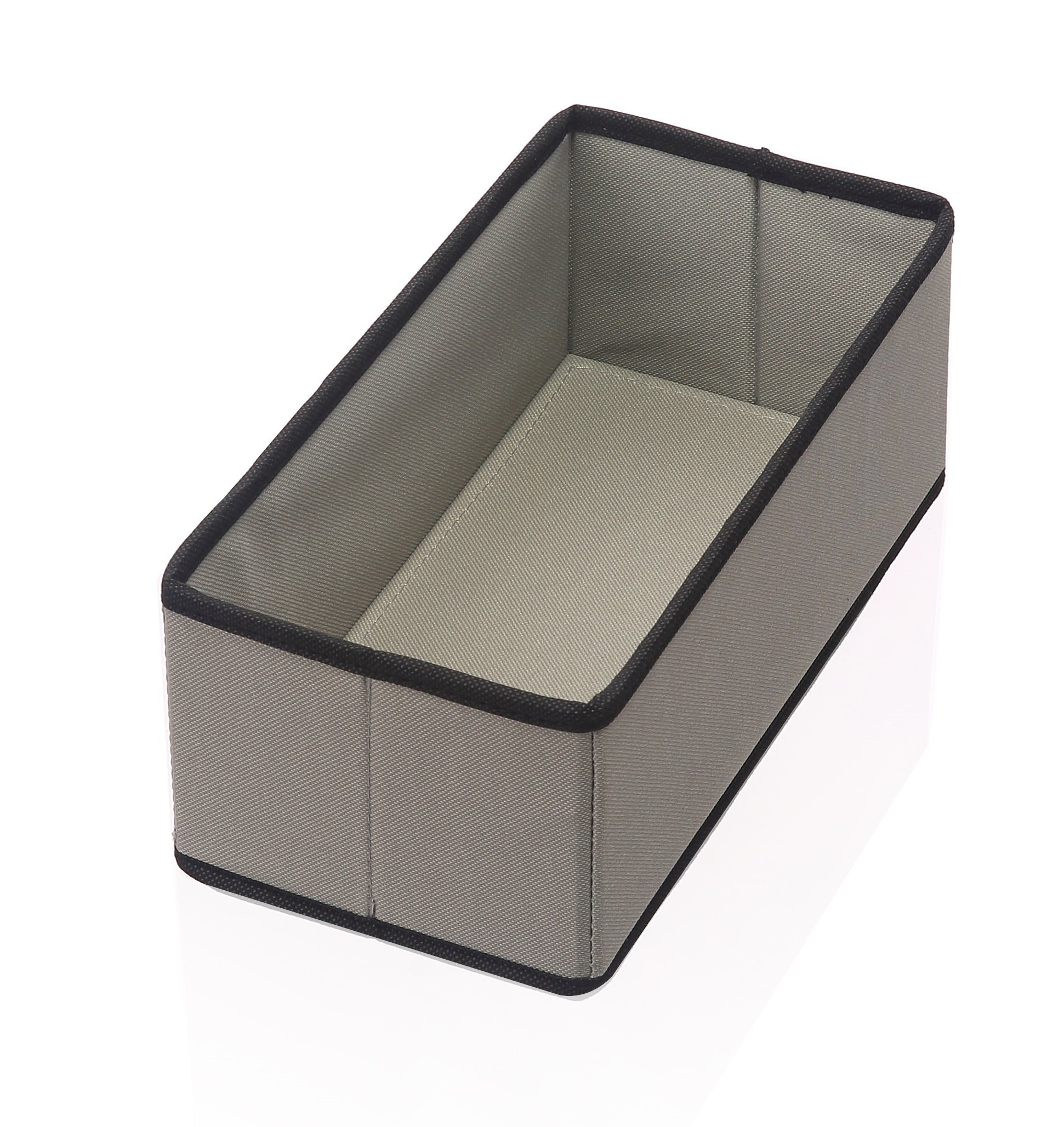 Foldable Cube Storage Bin Basket Organizer - Gray with Black Trim, Medium (1-Pack) | Perfect for Closet, Drawer, Dresser & Home Organization | Space-Saving Storage Solution for Bedroom, Bathroom & Office