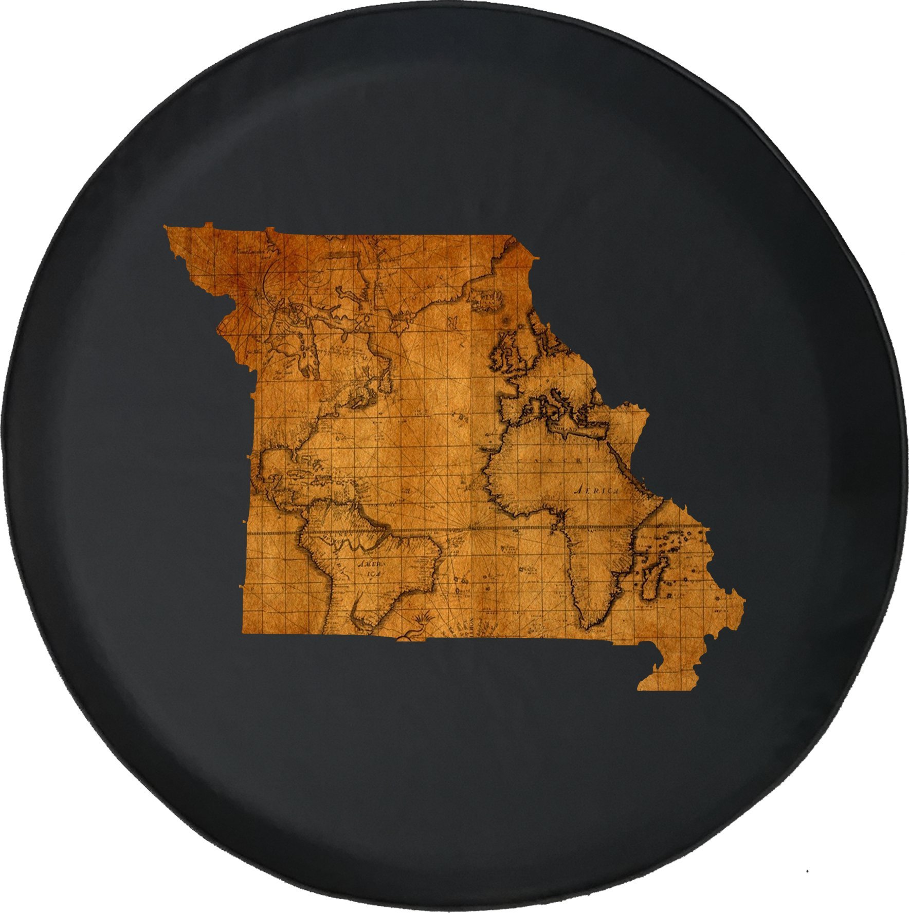 Mississippi Old World Travel Map Spare Tire Cover - 28 Inch Universal Fit for Trucks, SUVs & RVs - Weatherproof & UV Resistant for Outdoor Adventures
